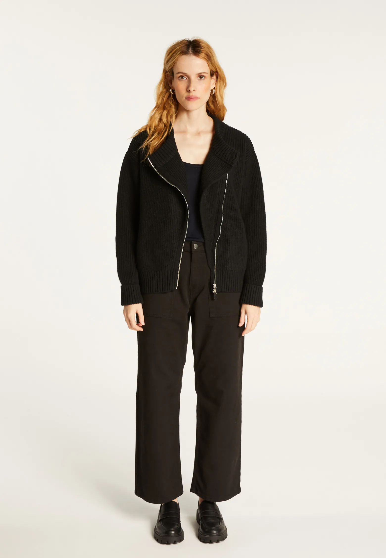 Montagut Asymmetrical wool and cashmere zip jacket - Gwenn