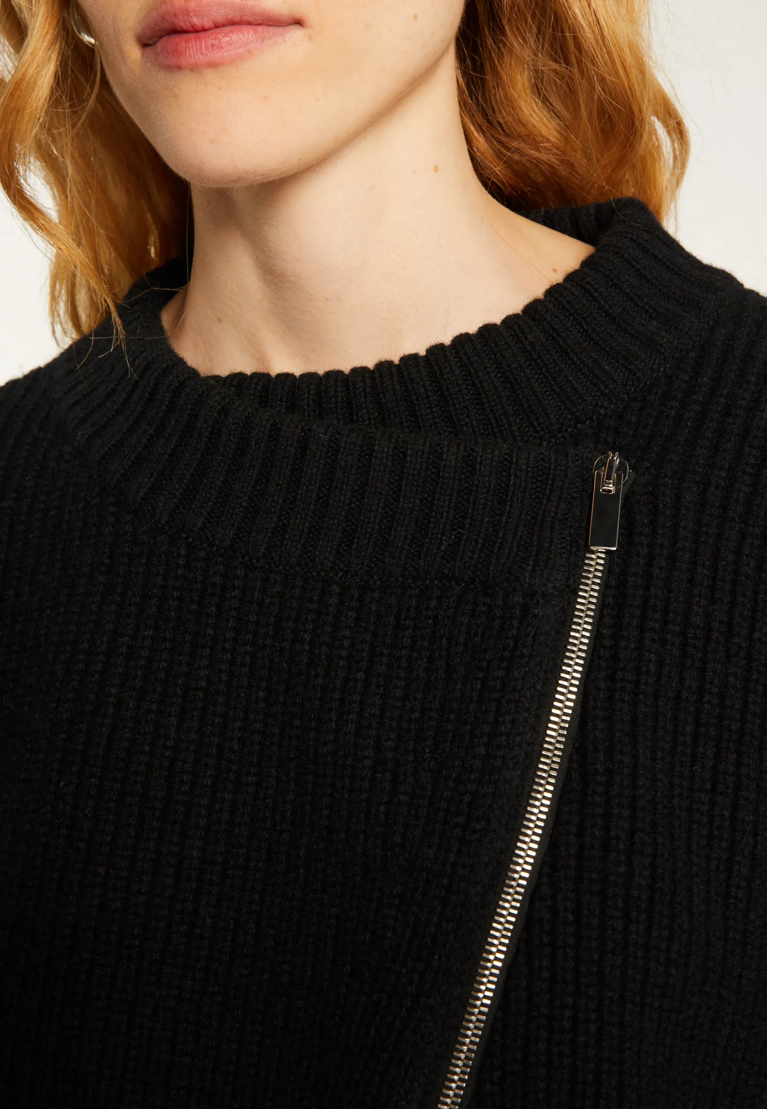 Montagut Asymmetrical wool and cashmere zip jacket - Gwenn