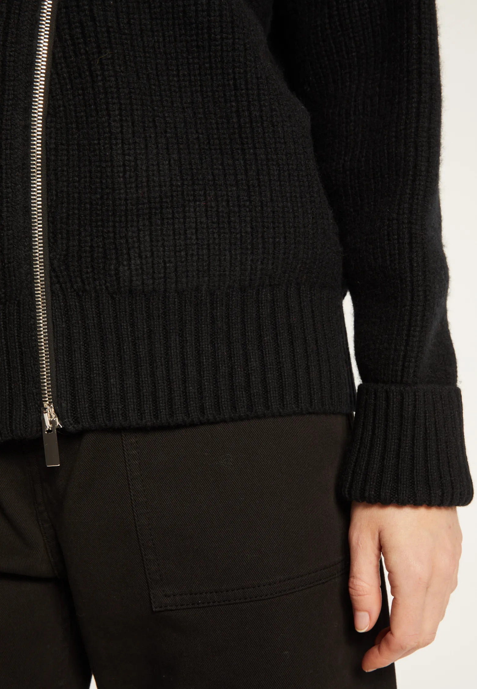 Montagut Asymmetrical wool and cashmere zip jacket - Gwenn