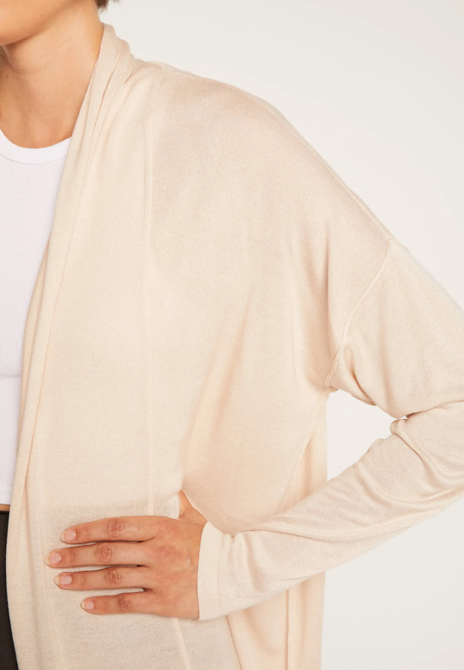 Montagut Bamboo cashmere cardigan with shawl collar - Hani