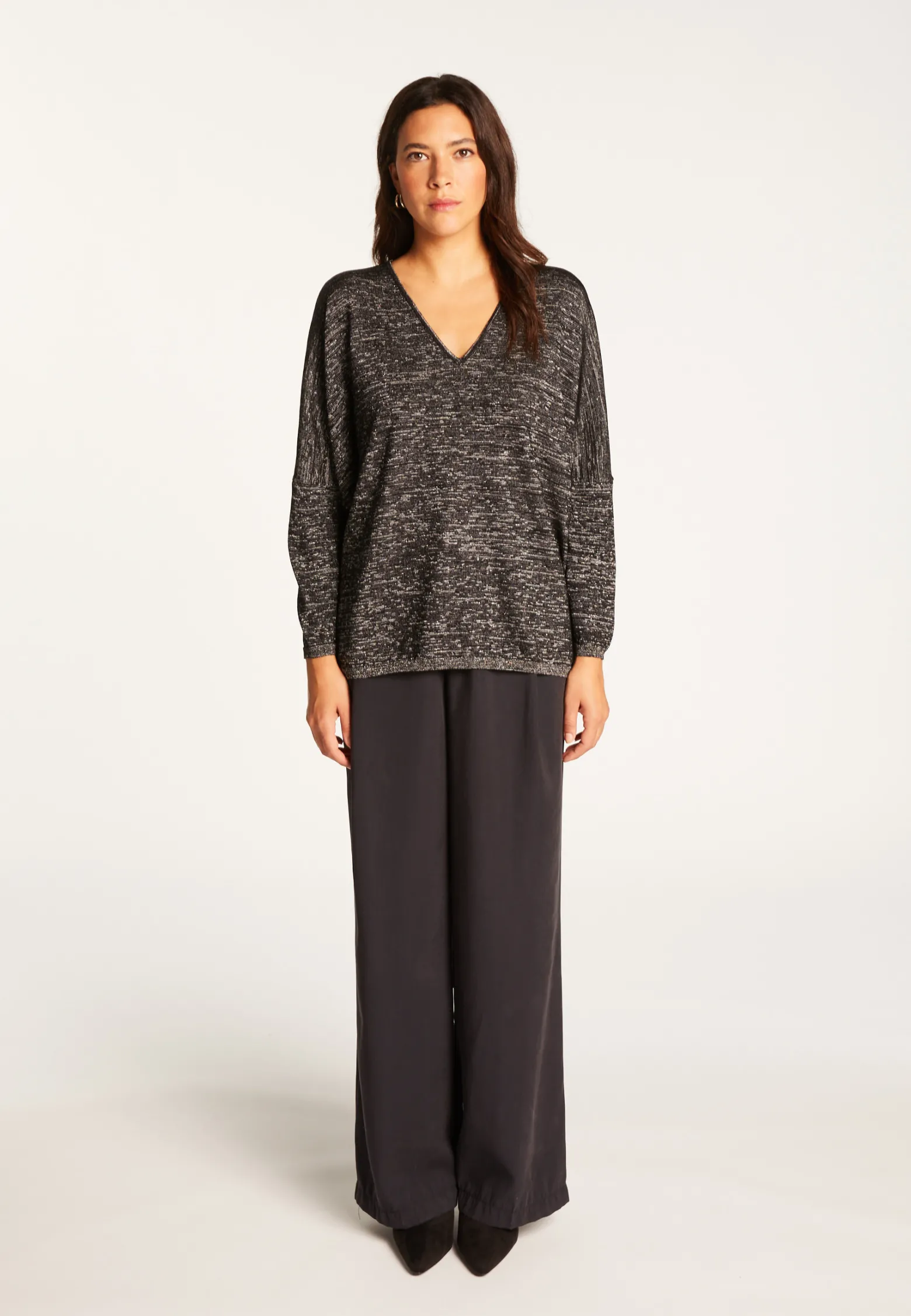 Montagut Batwing sleeve wool and lurex sweater - Boxe Lux