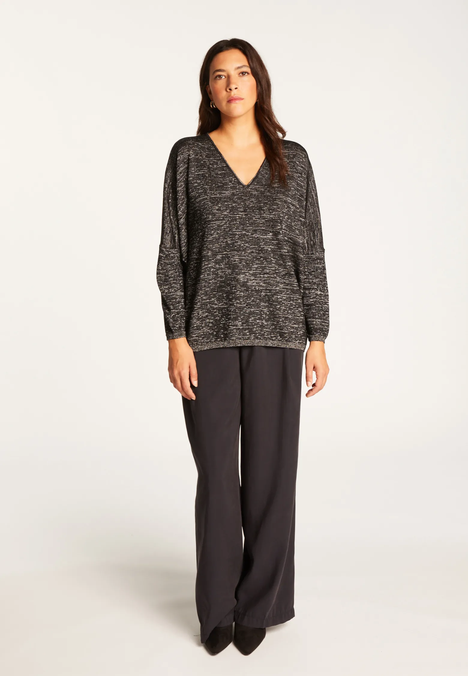 Montagut Batwing sleeve wool and lurex sweater - Boxe Lux