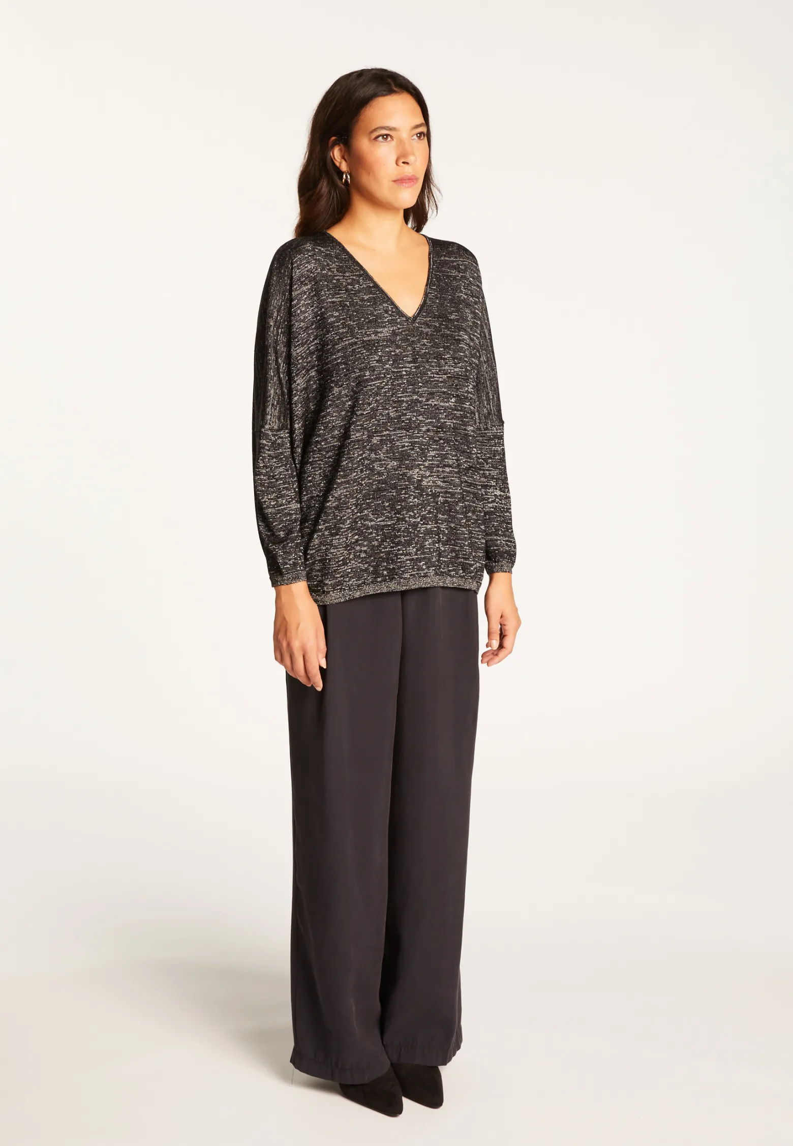 Montagut Batwing sleeve wool and lurex sweater - Boxe Lux