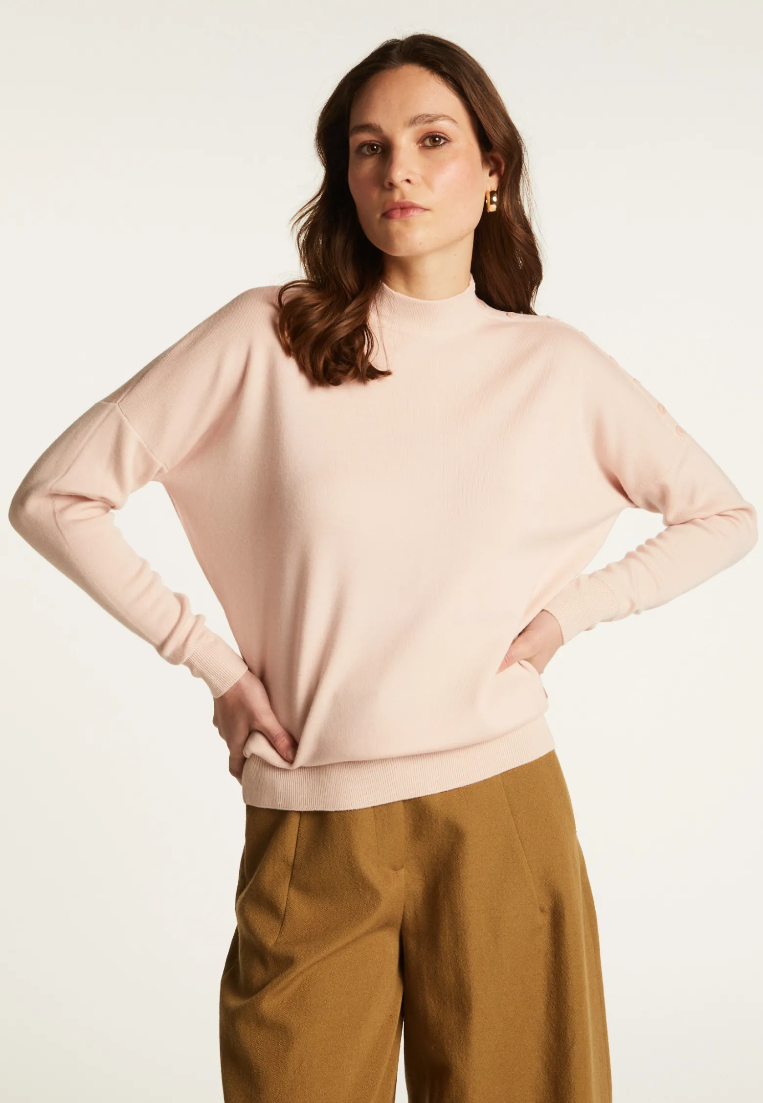 Montagut Buttoned shoulder wool sweater - Gipsy