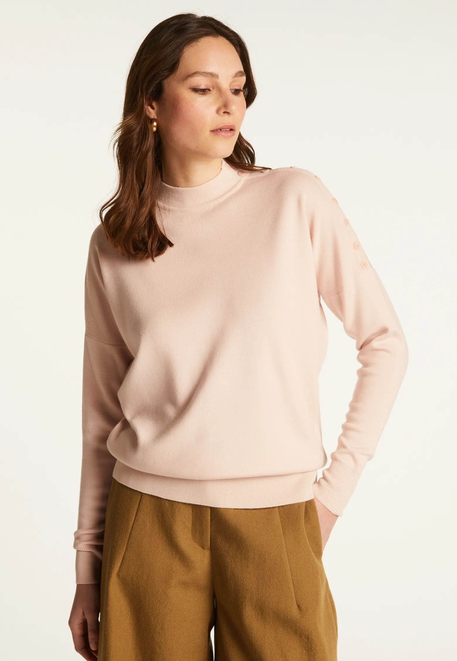 Montagut Buttoned shoulder wool sweater - Gipsy