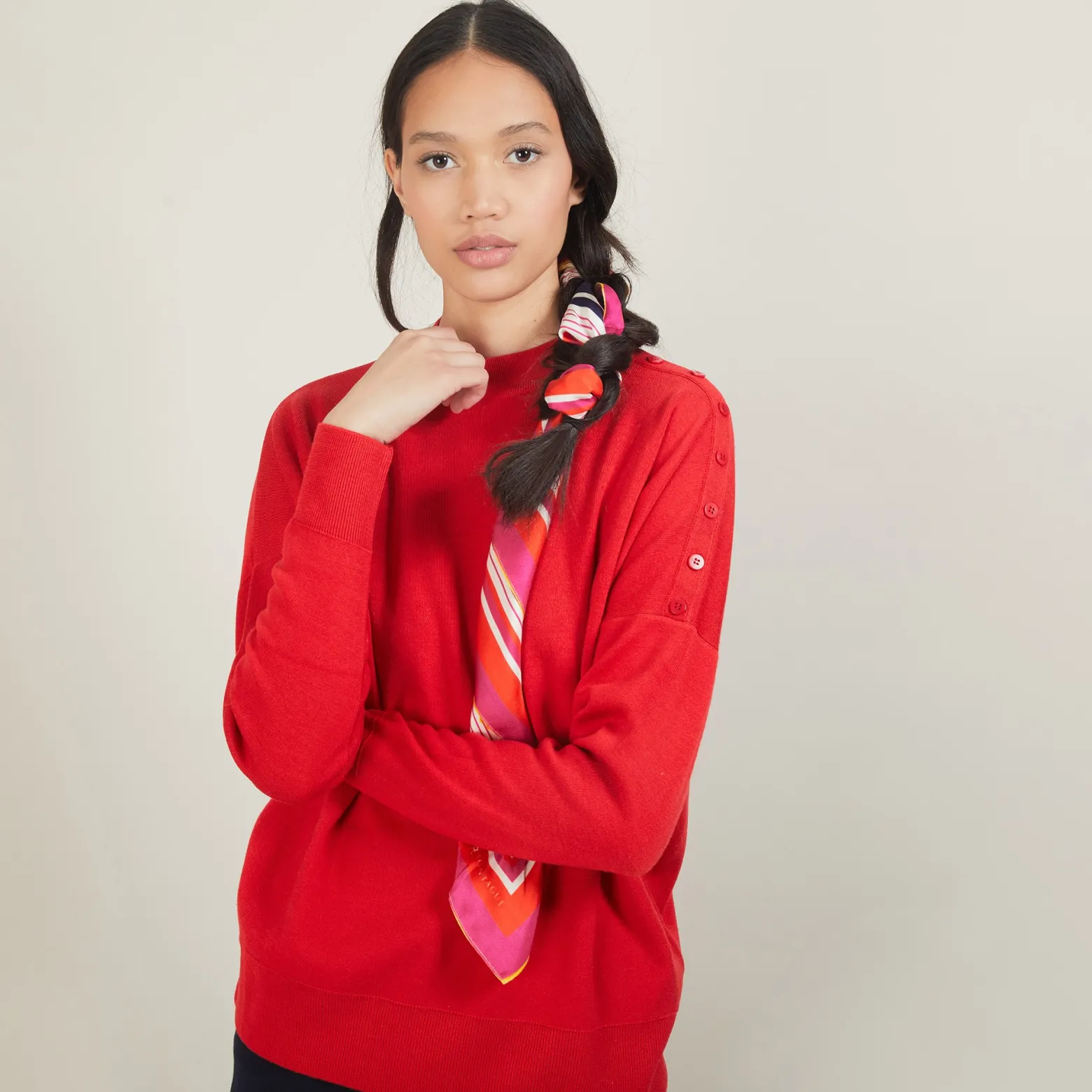 Montagut Buttoned shoulder wool sweater - Gipsy