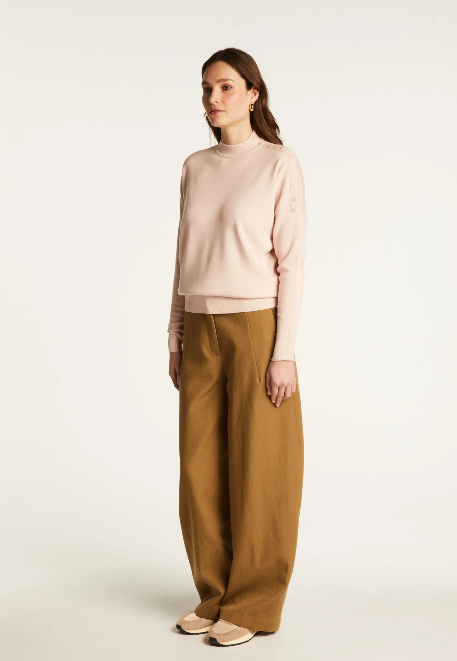 Montagut Buttoned shoulder wool sweater - Gipsy