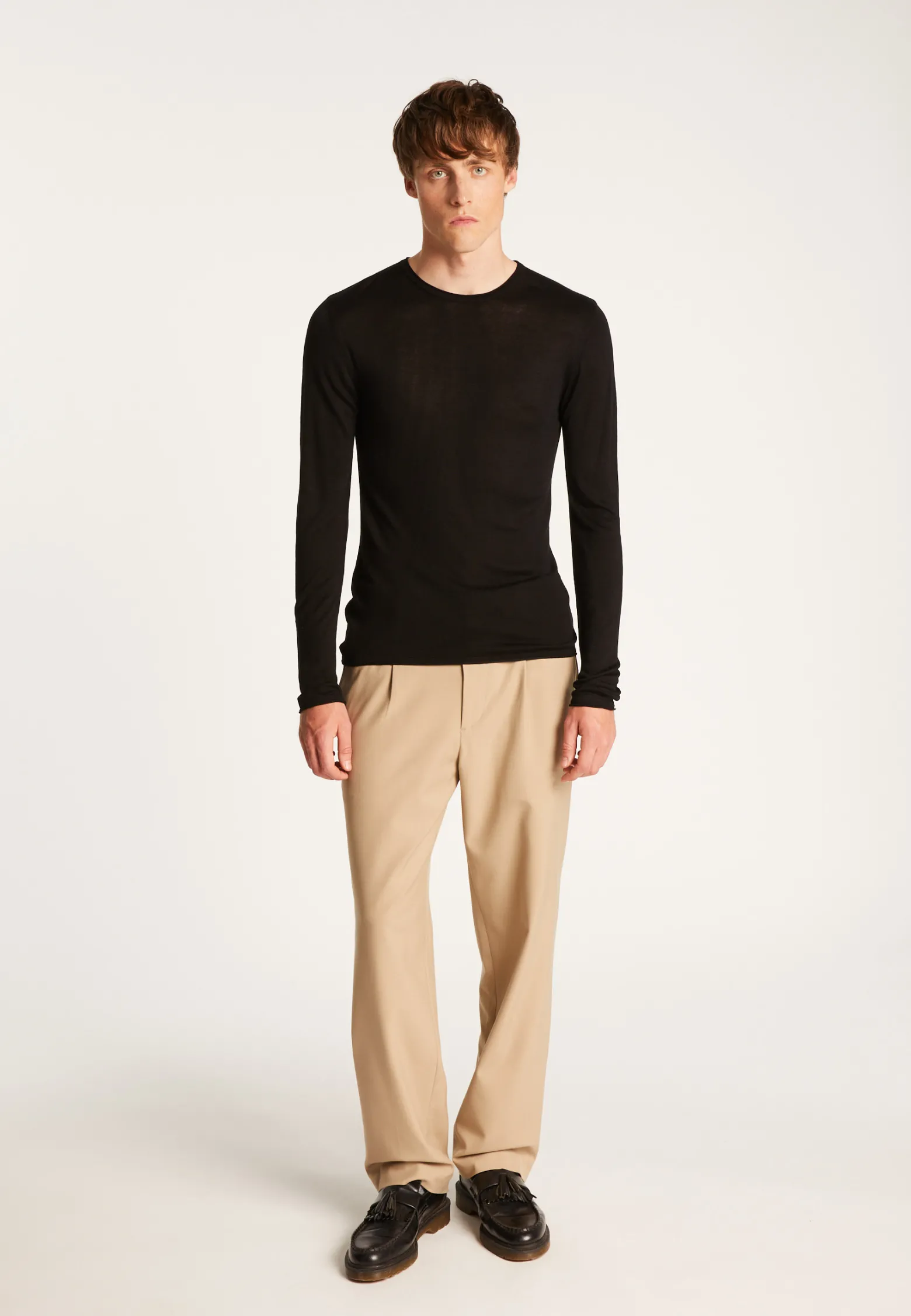 Montagut Cashmere bamboo fiber crew neck sweater - Taffy