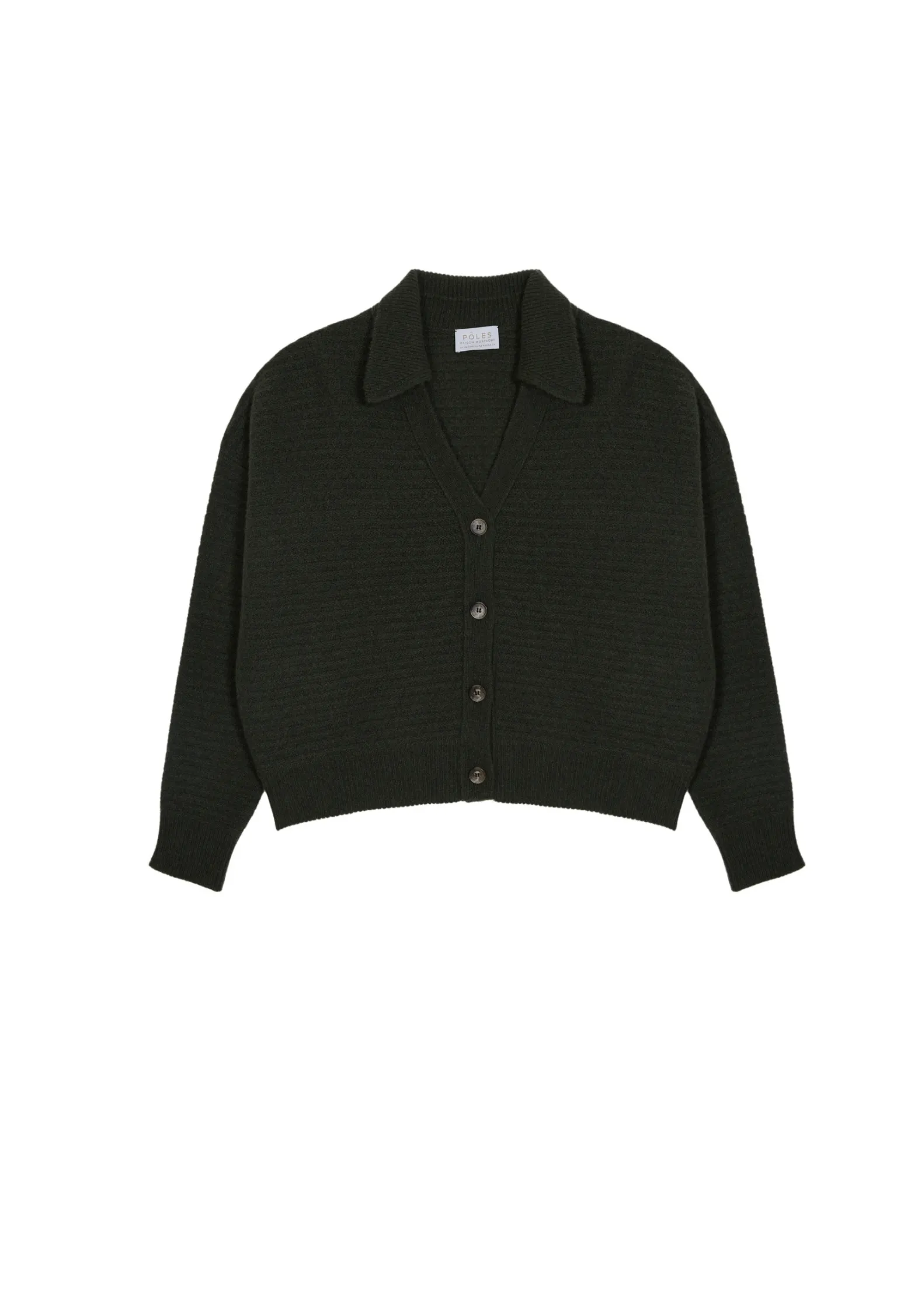 Montagut Cashmere blend cardigan with polo collar - Liza