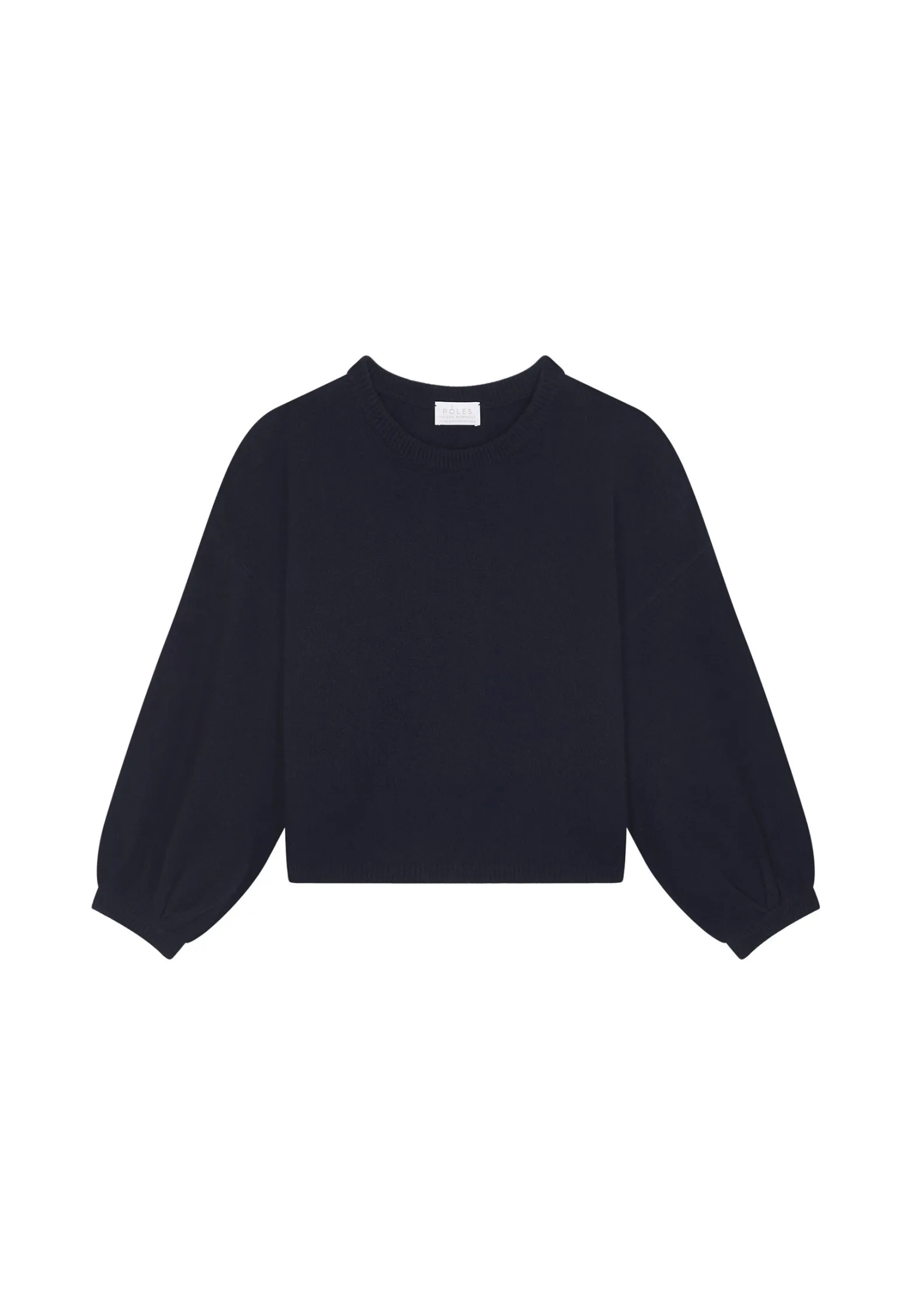 Montagut Cashmere blend round-neck sweater with puff sleeves - Lamaras