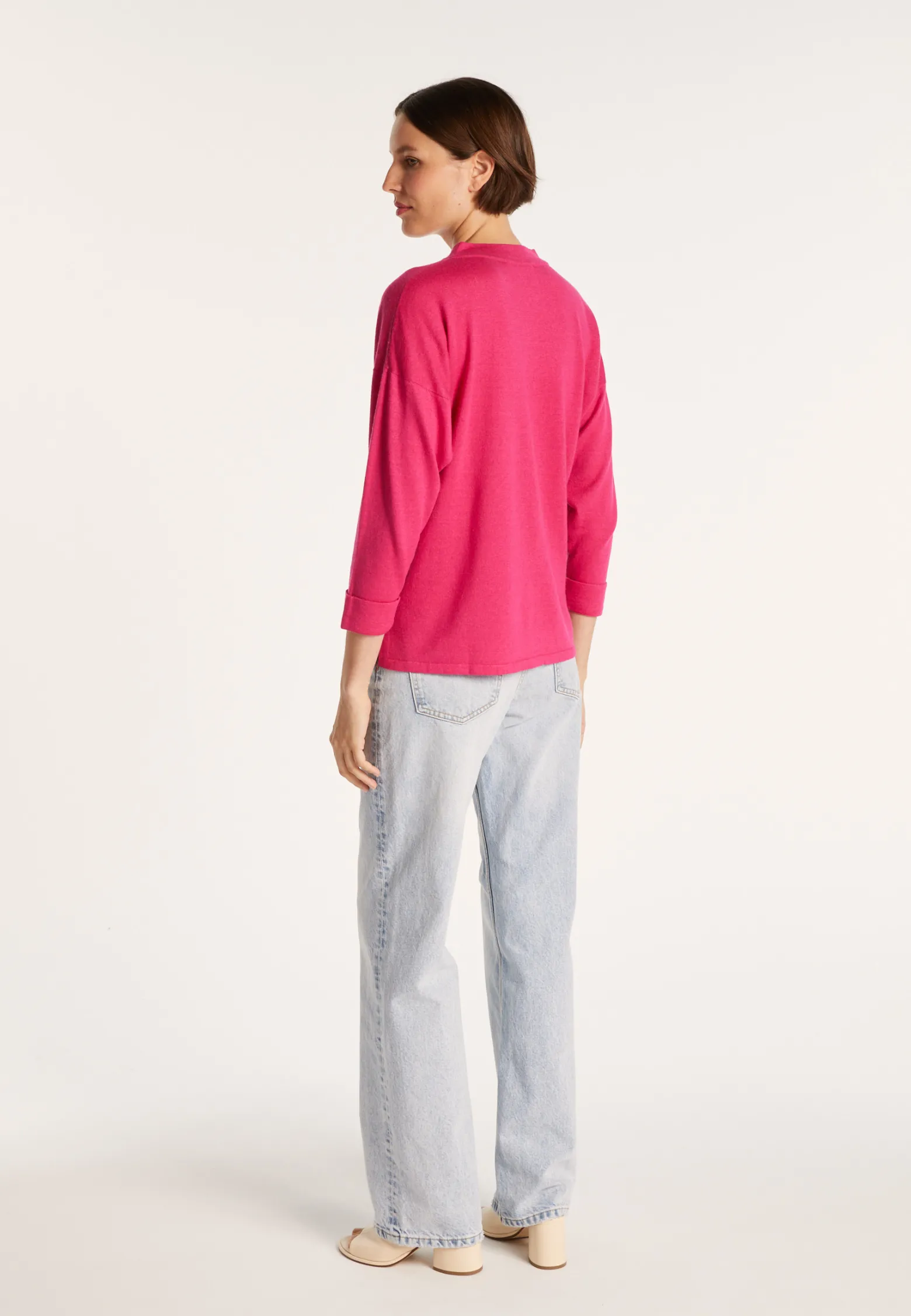 Montagut Cashmere linen sweater with button-down collar - Naza