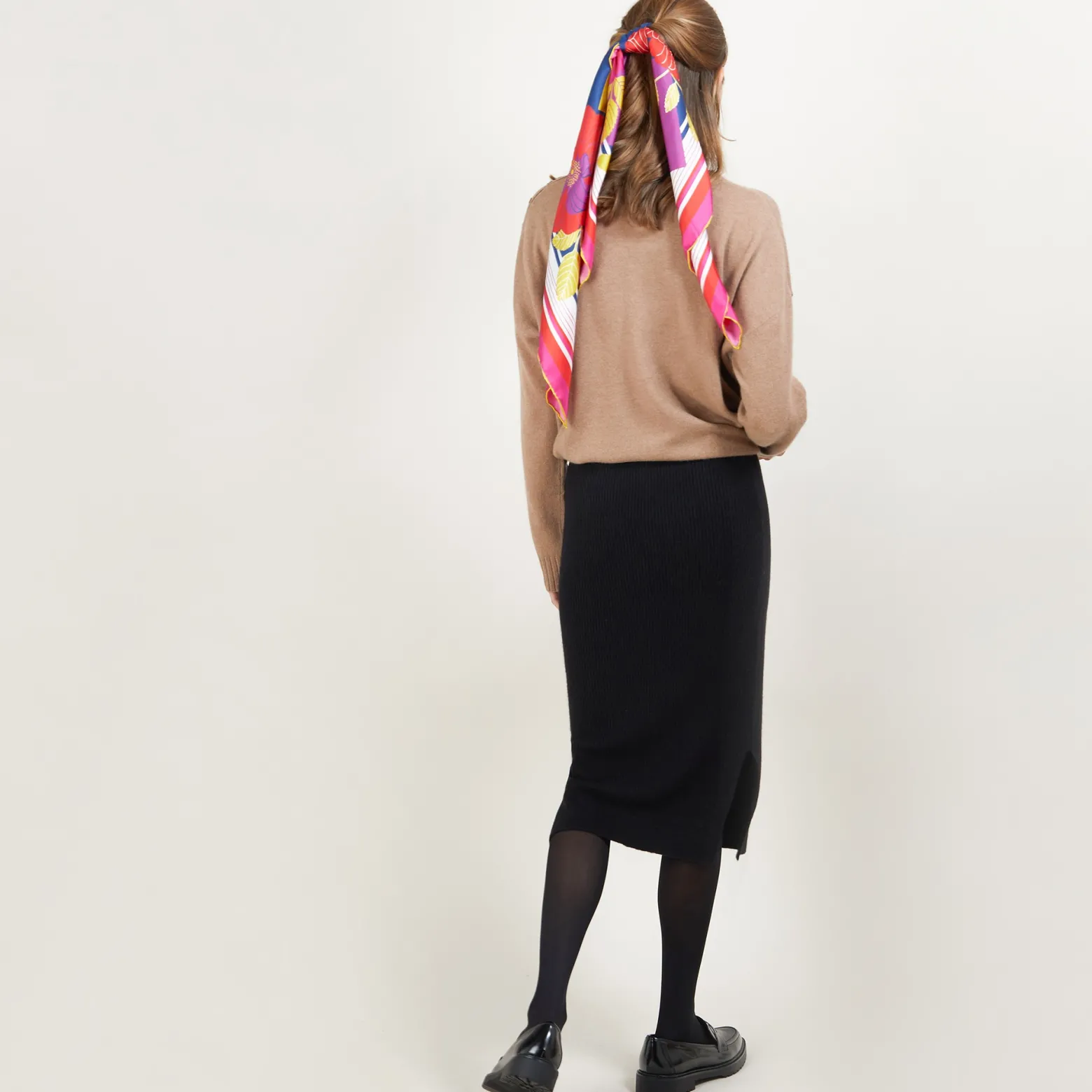 Montagut Cashmere slit straight skirt - Grenade
