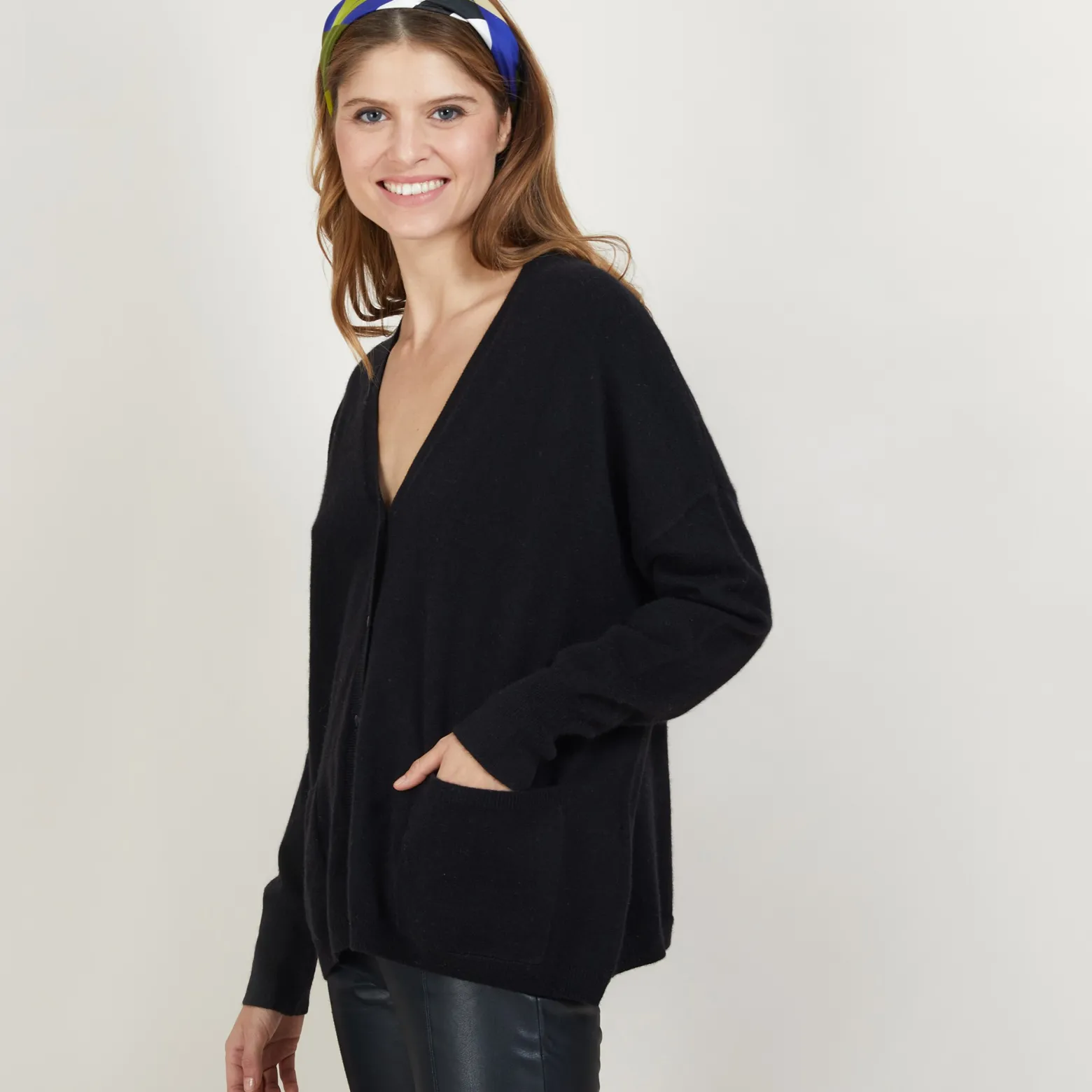 Montagut Cashmere V-neck cardigan - Brune