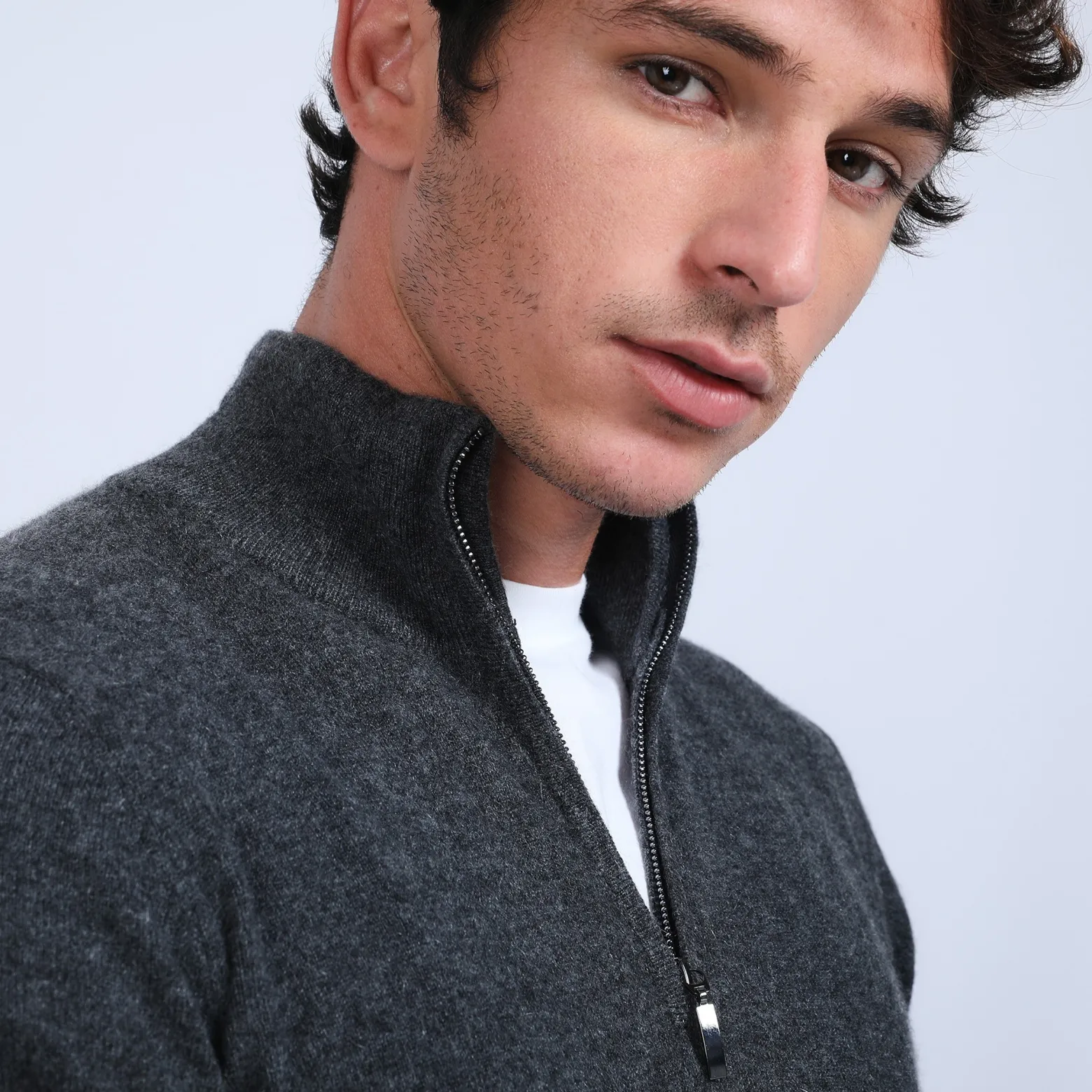 Montagut Cashmere zip-up 2-ply jumper - Emile