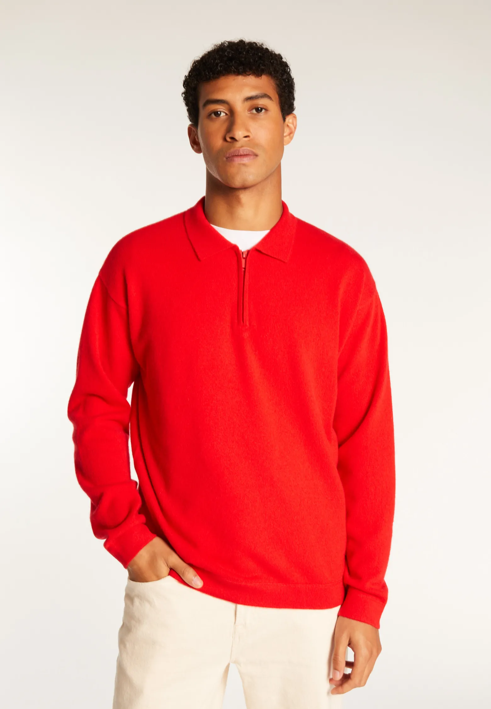 Montagut Cashmere Zip-Up Polo Shirt - Taylor