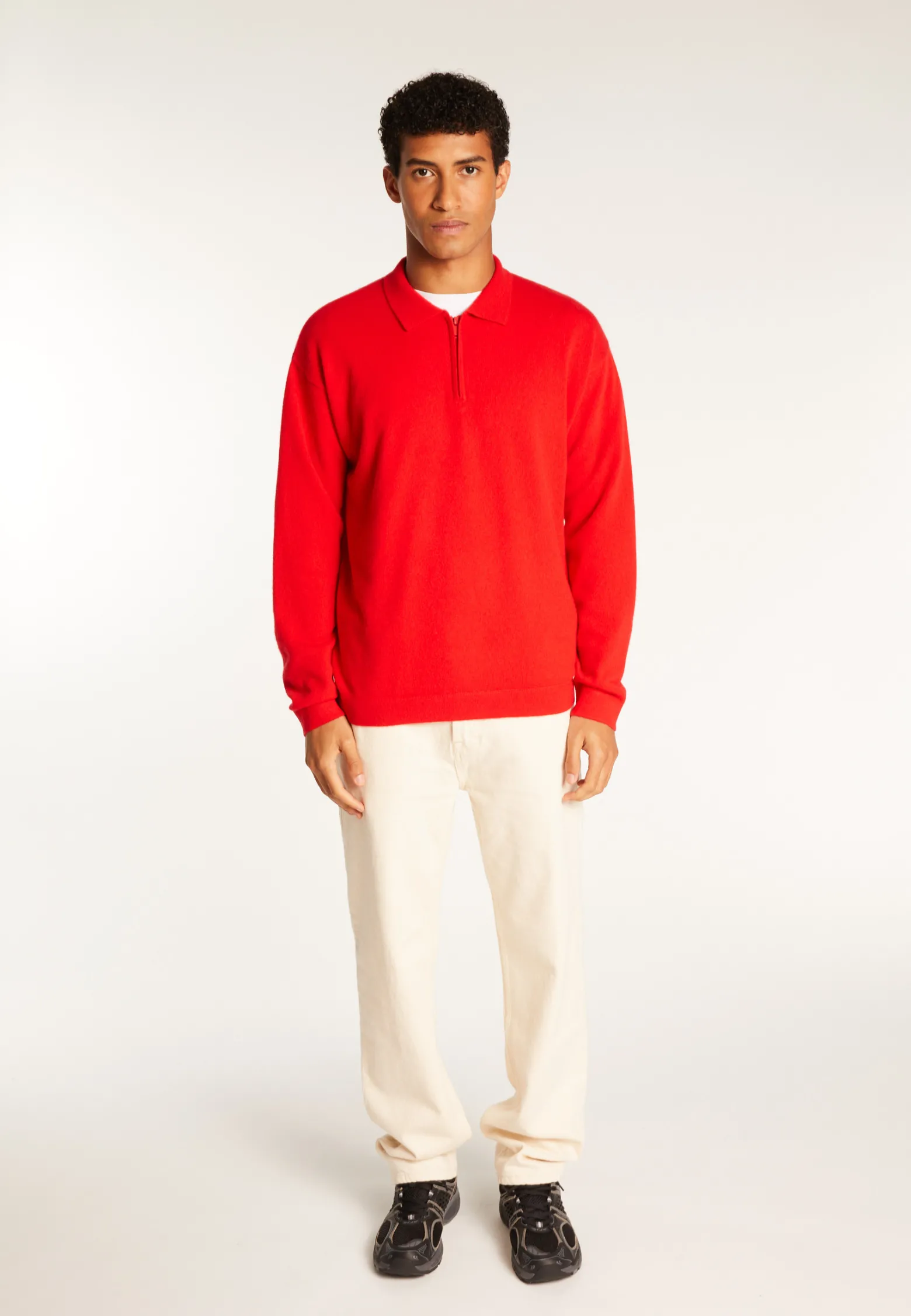Montagut Cashmere Zip-Up Polo Shirt - Taylor