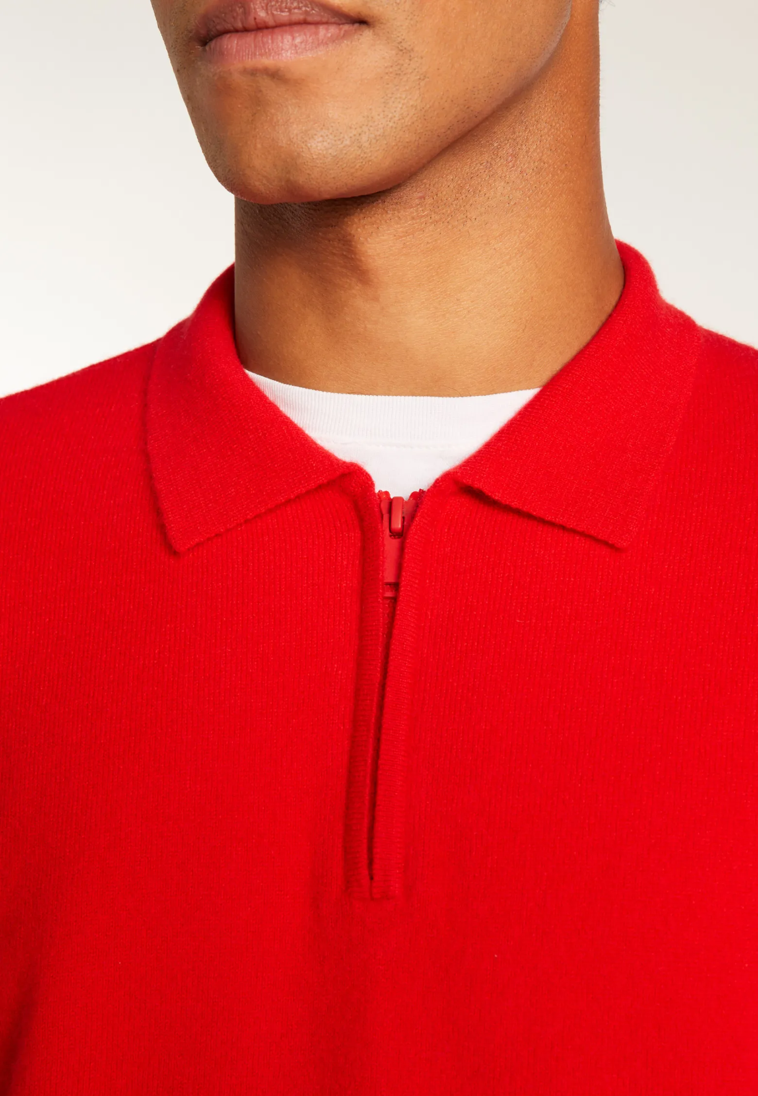 Montagut Cashmere Zip-Up Polo Shirt - Taylor