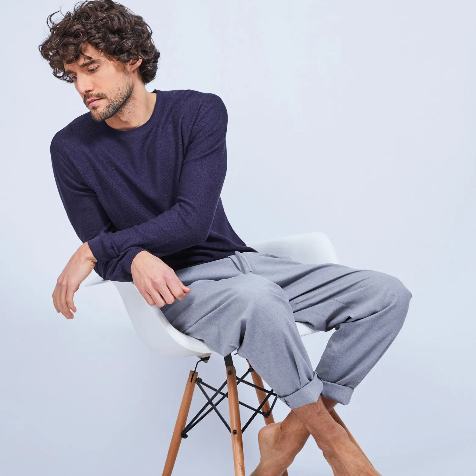 Montagut Cotton and cashmere crew neck jumper - Hizoka