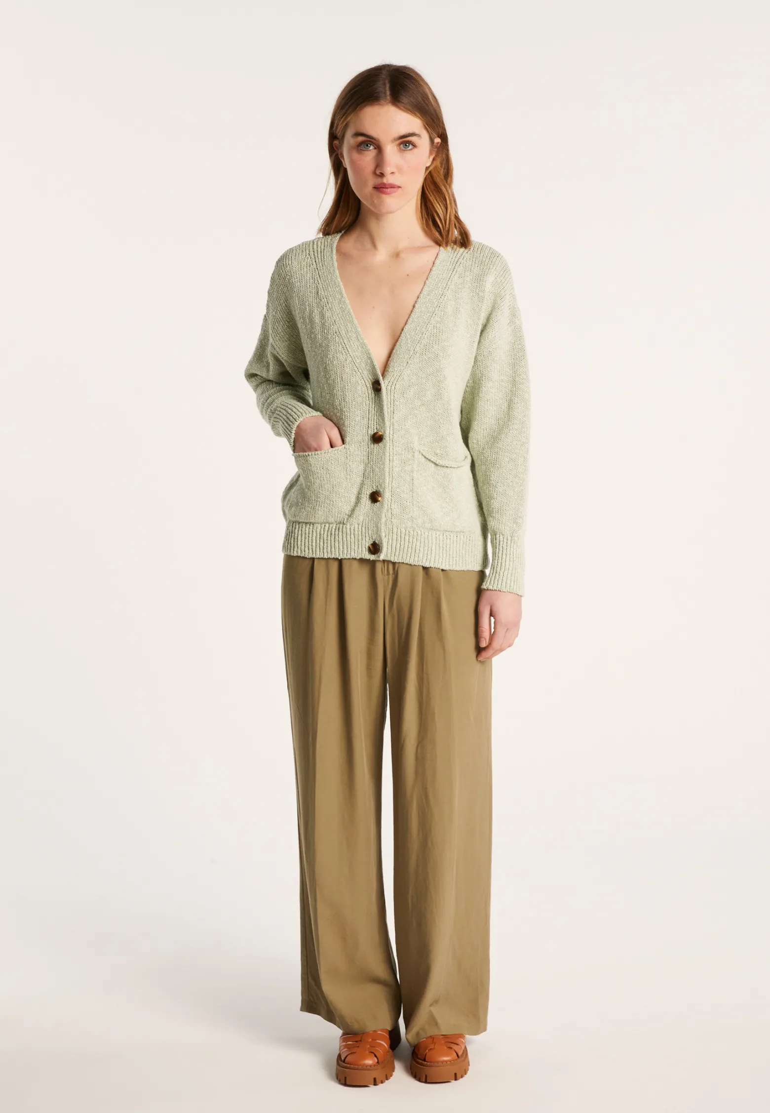 Montagut Cotton and linen V-neck cardigan - Nais