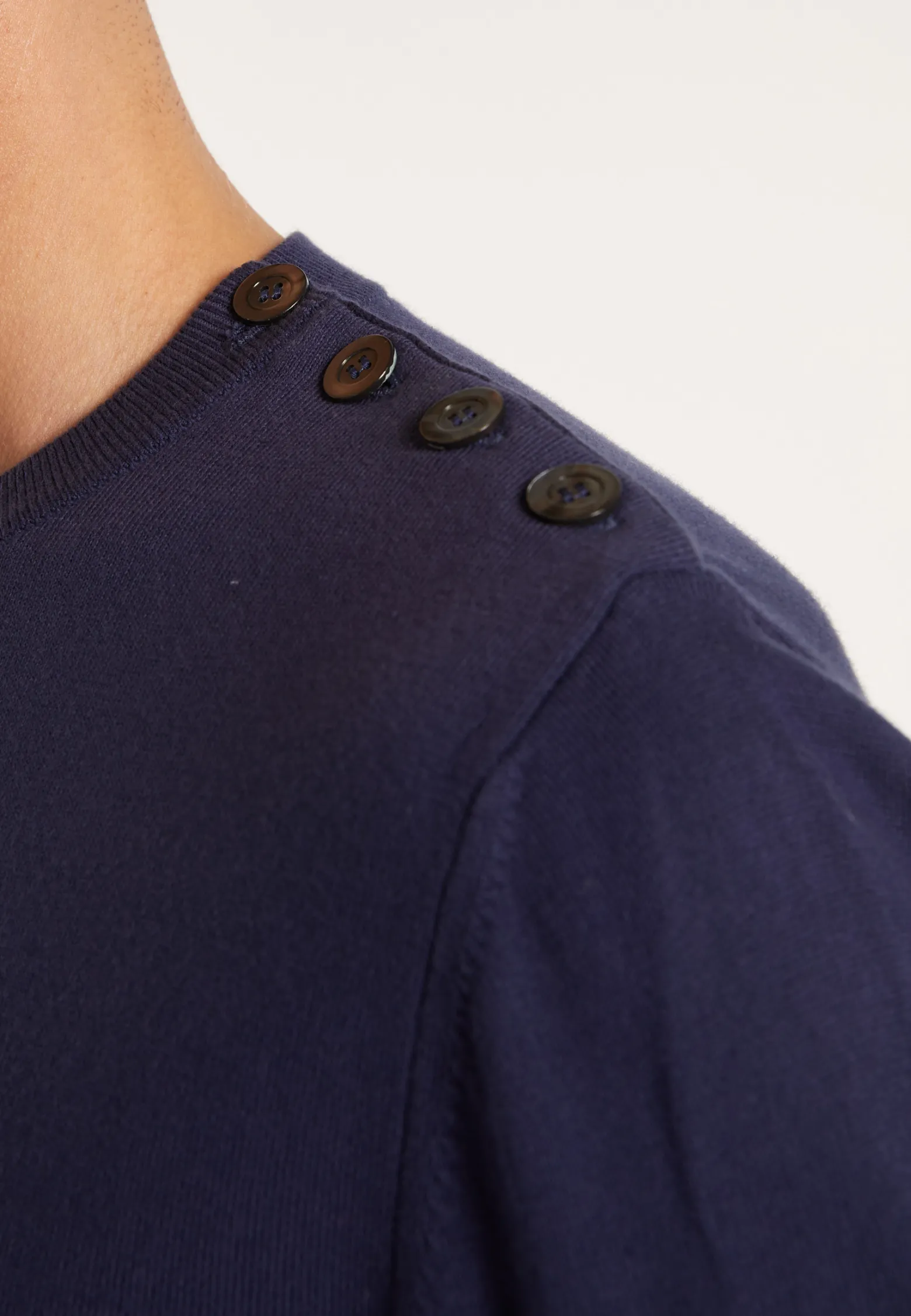 Montagut Cotton button shoulder sweater - Bonze
