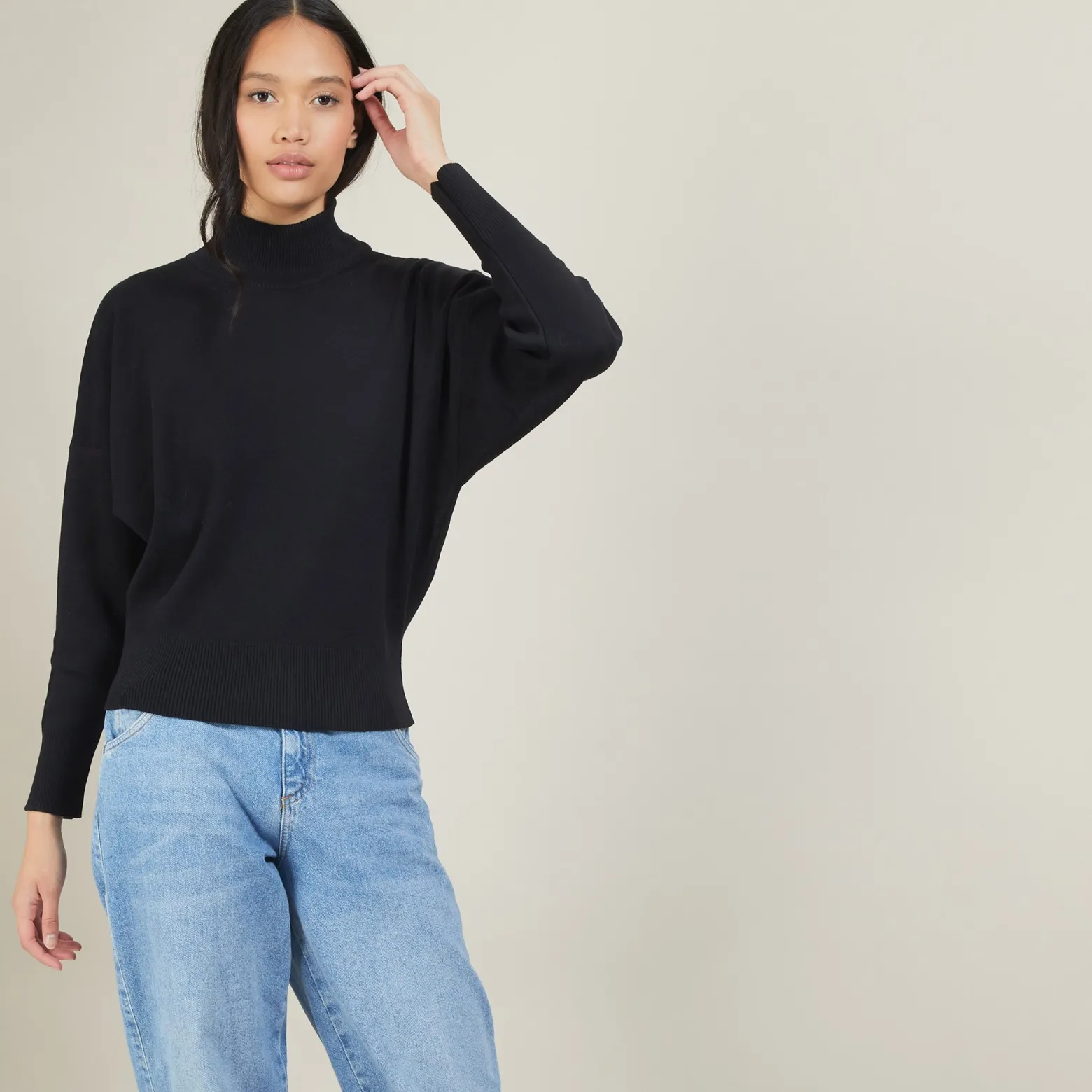 Montagut Cotton cashmere high neck sweater - Fanny