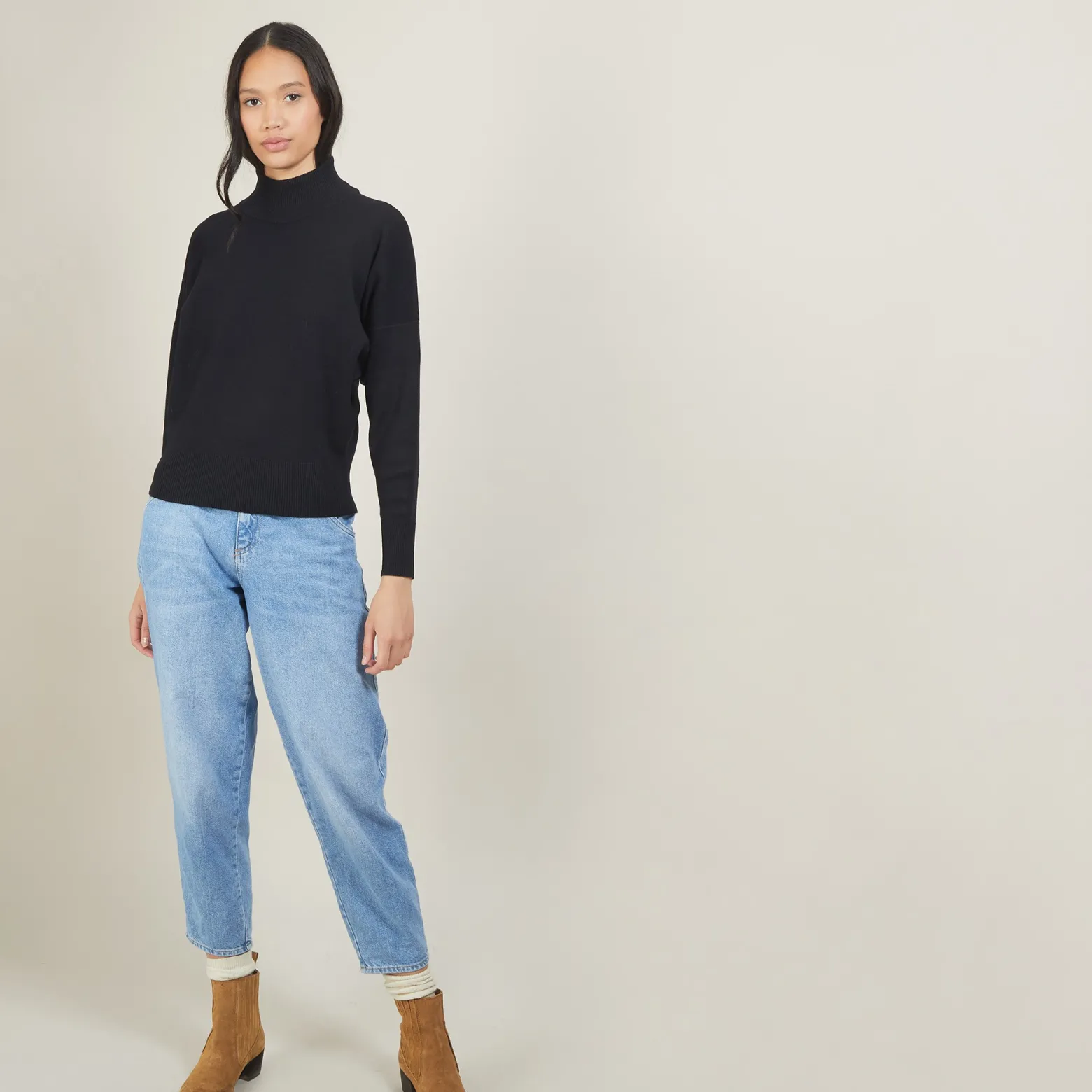 Montagut Cotton cashmere high neck sweater - Fanny