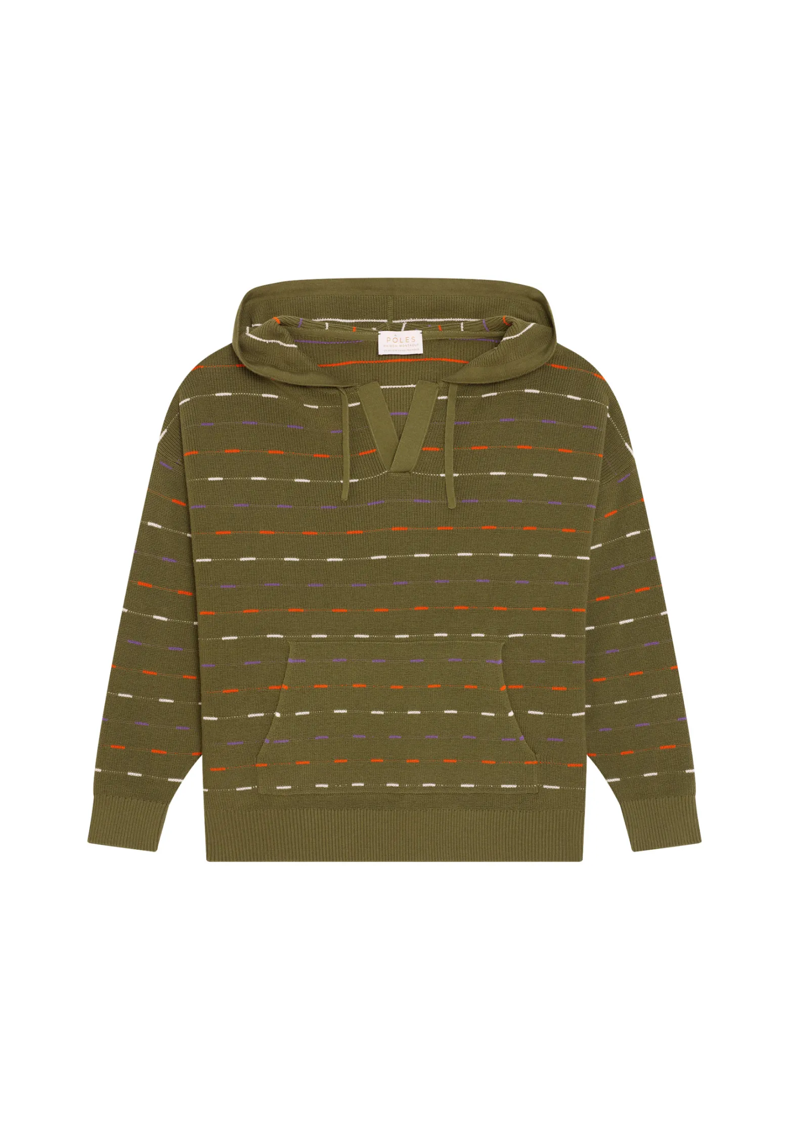 Montagut Cotton hoodie with tunisian collar - Melanie