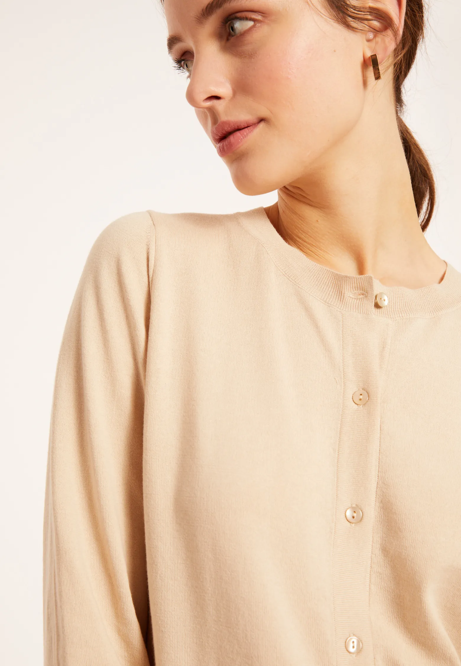 Montagut Cotton round neck cardigan - Manel