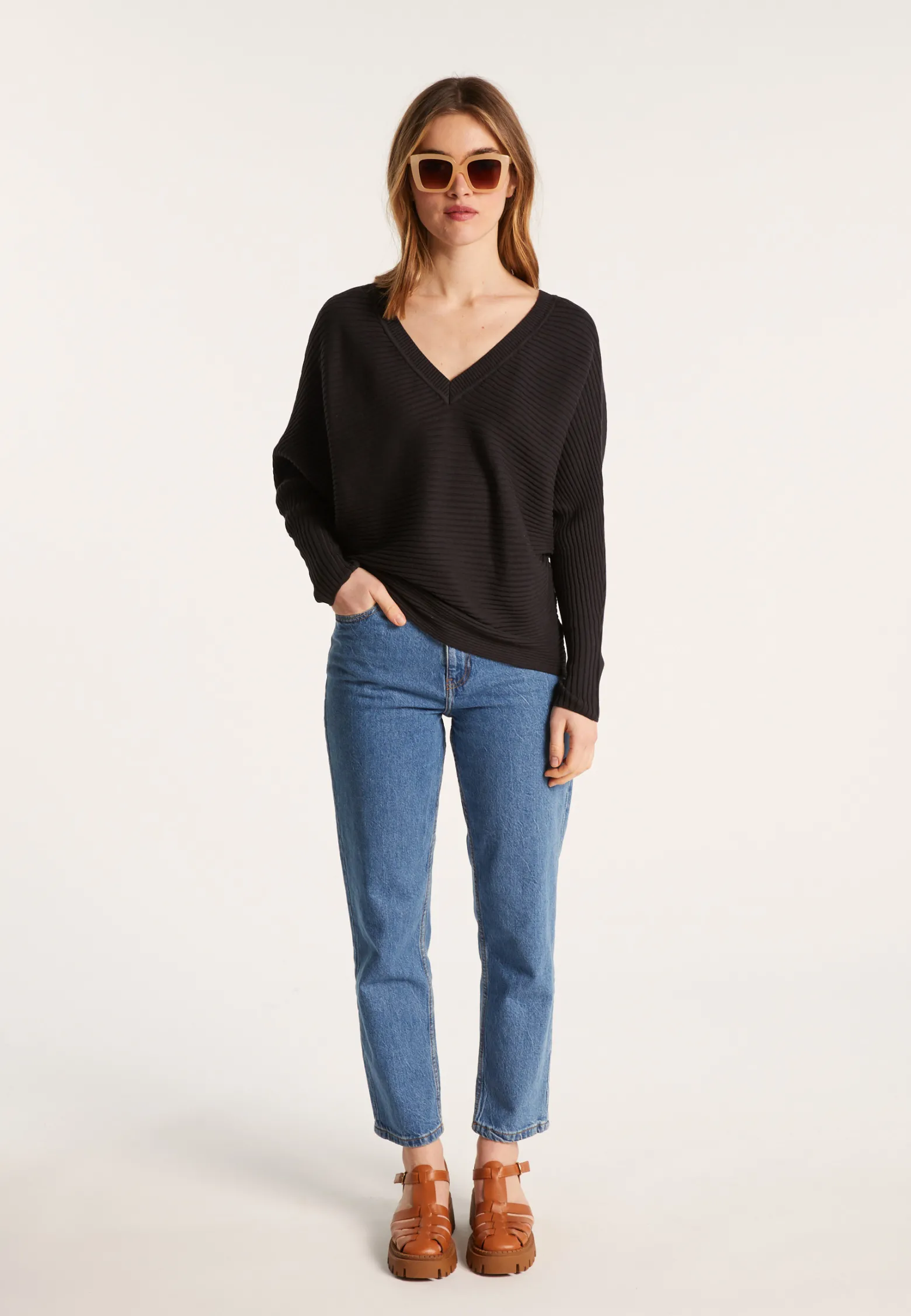 Montagut Cotton sweater with batwing sleeves - Lison