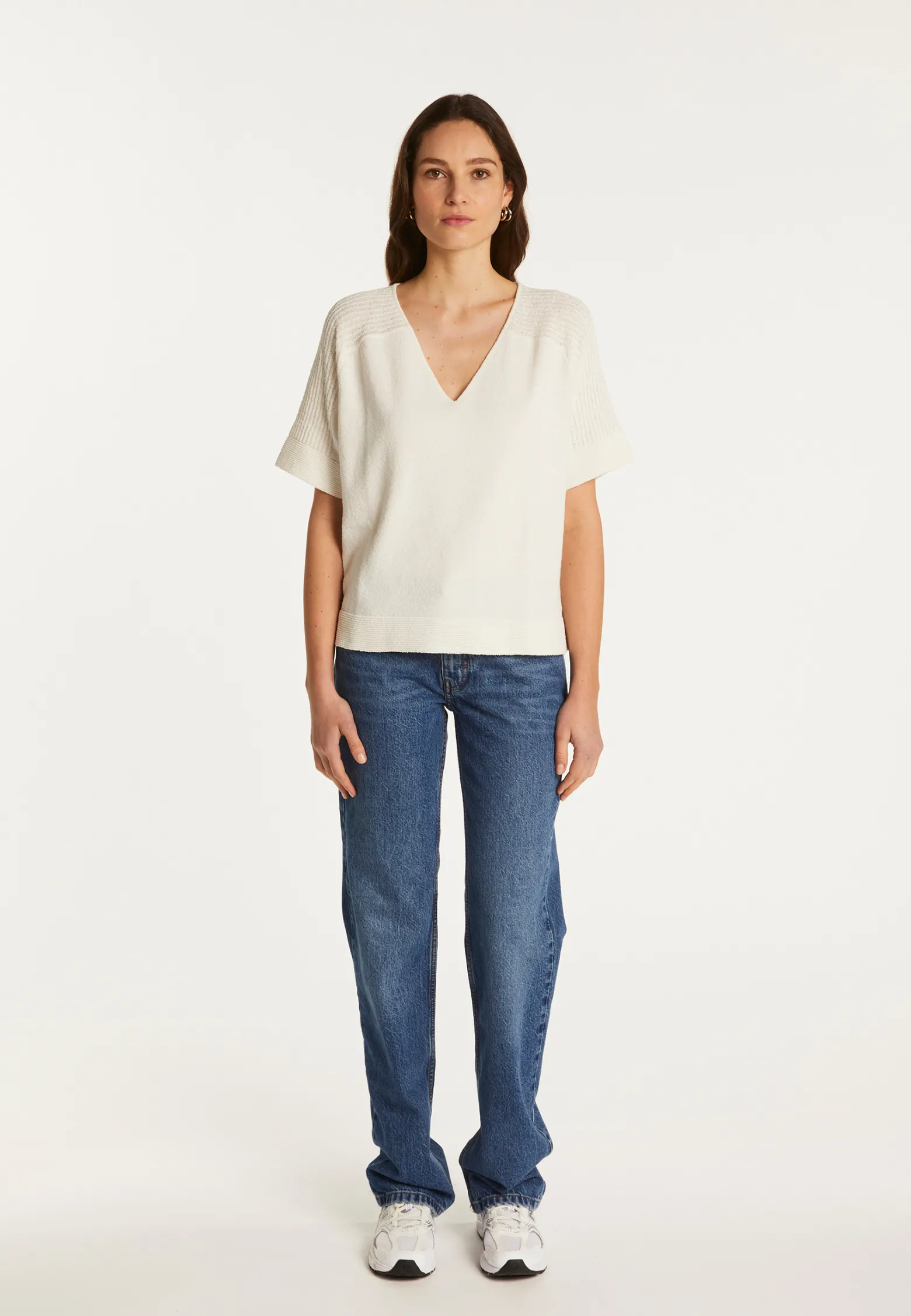 Montagut Cotton V-neck T-shirt - Devy