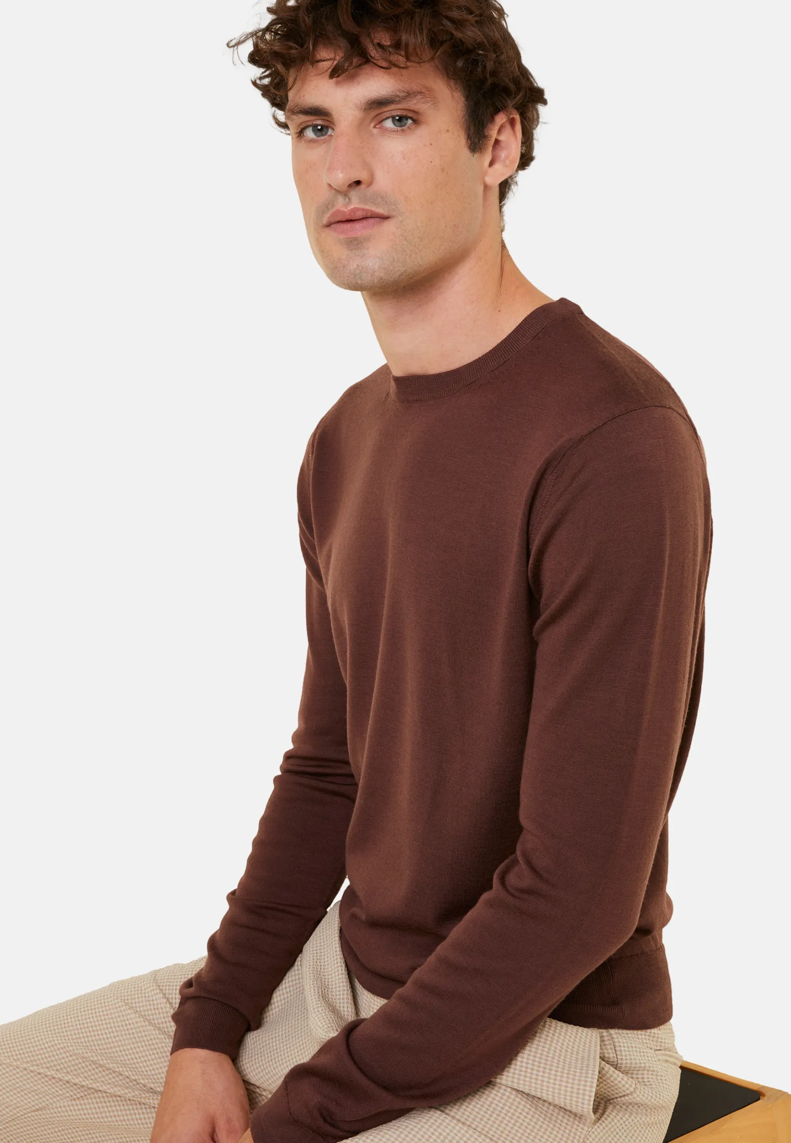 Montagut Crew neck sweater with logo in merino wool - Eddie