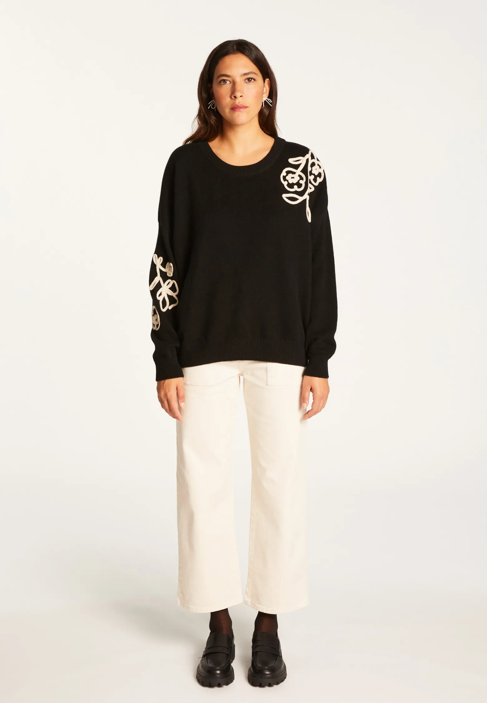Montagut Embroidery sweater in wool and cashmere - Rachel