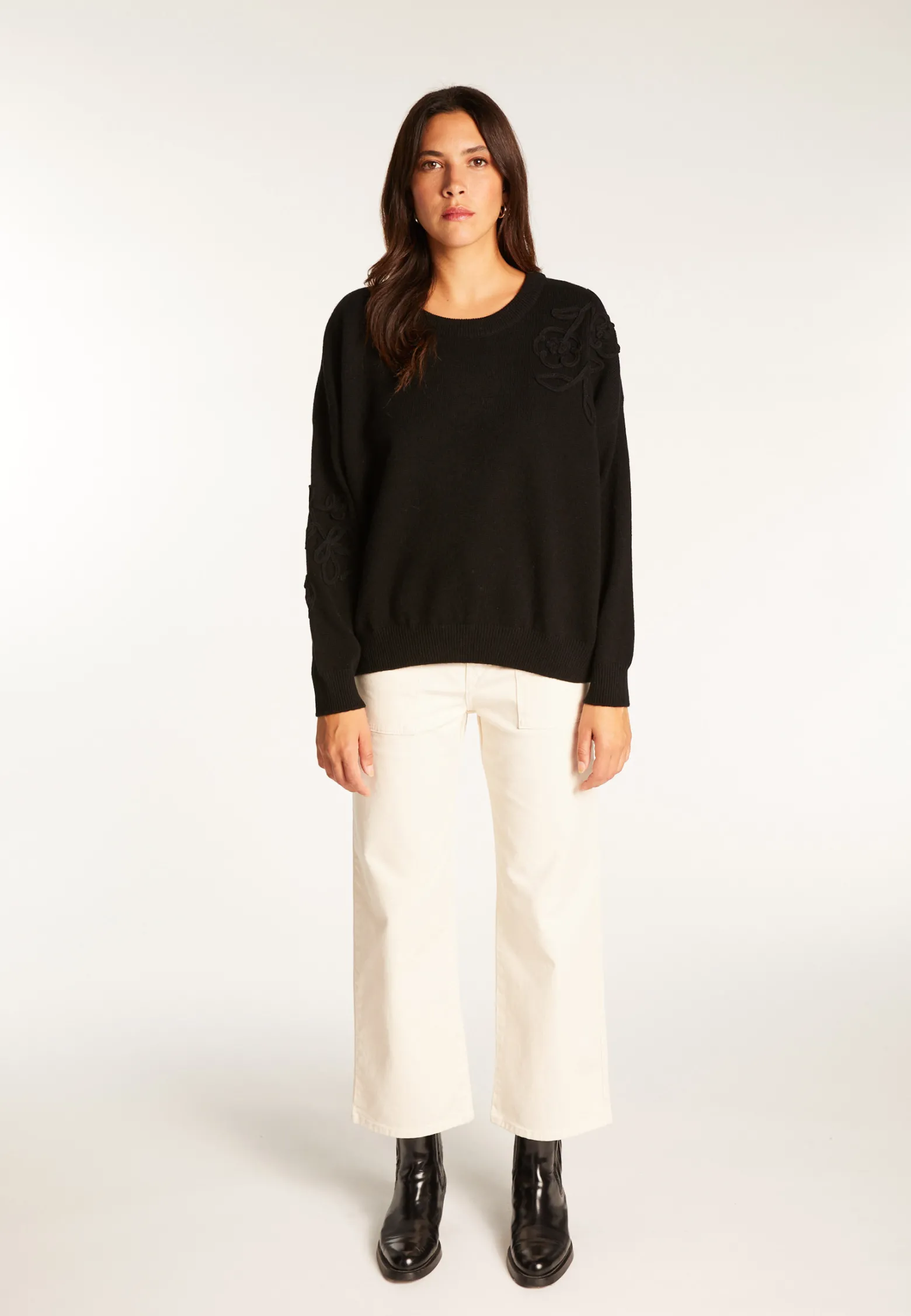 Montagut Embroidery sweater in wool and cashmere - Rachel