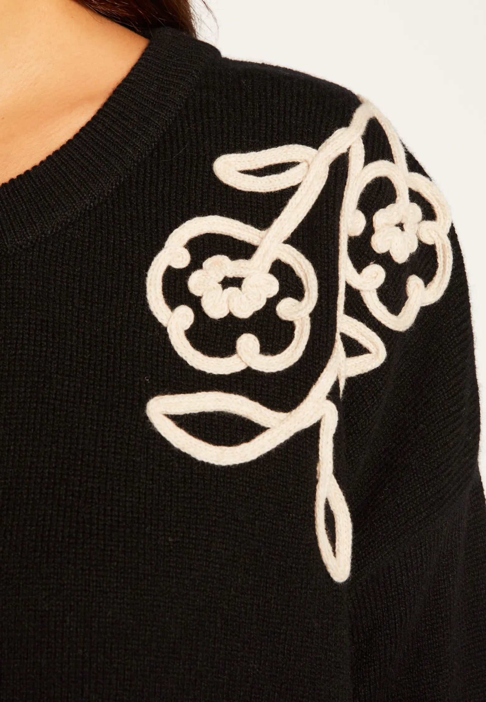 Montagut Embroidery sweater in wool and cashmere - Rachel
