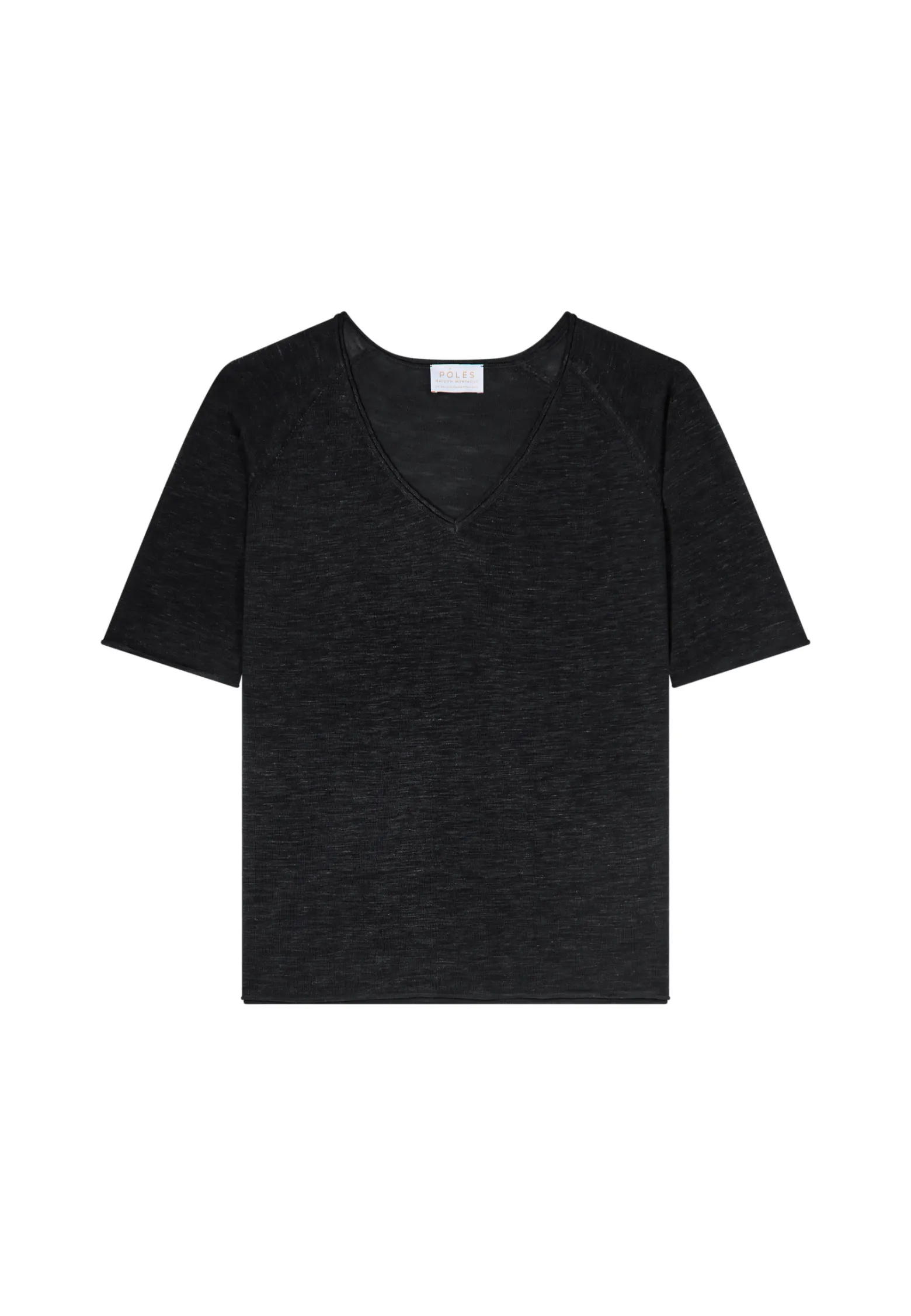 Montagut Flamed linen elbow sleeve t-shirt - Bonbon