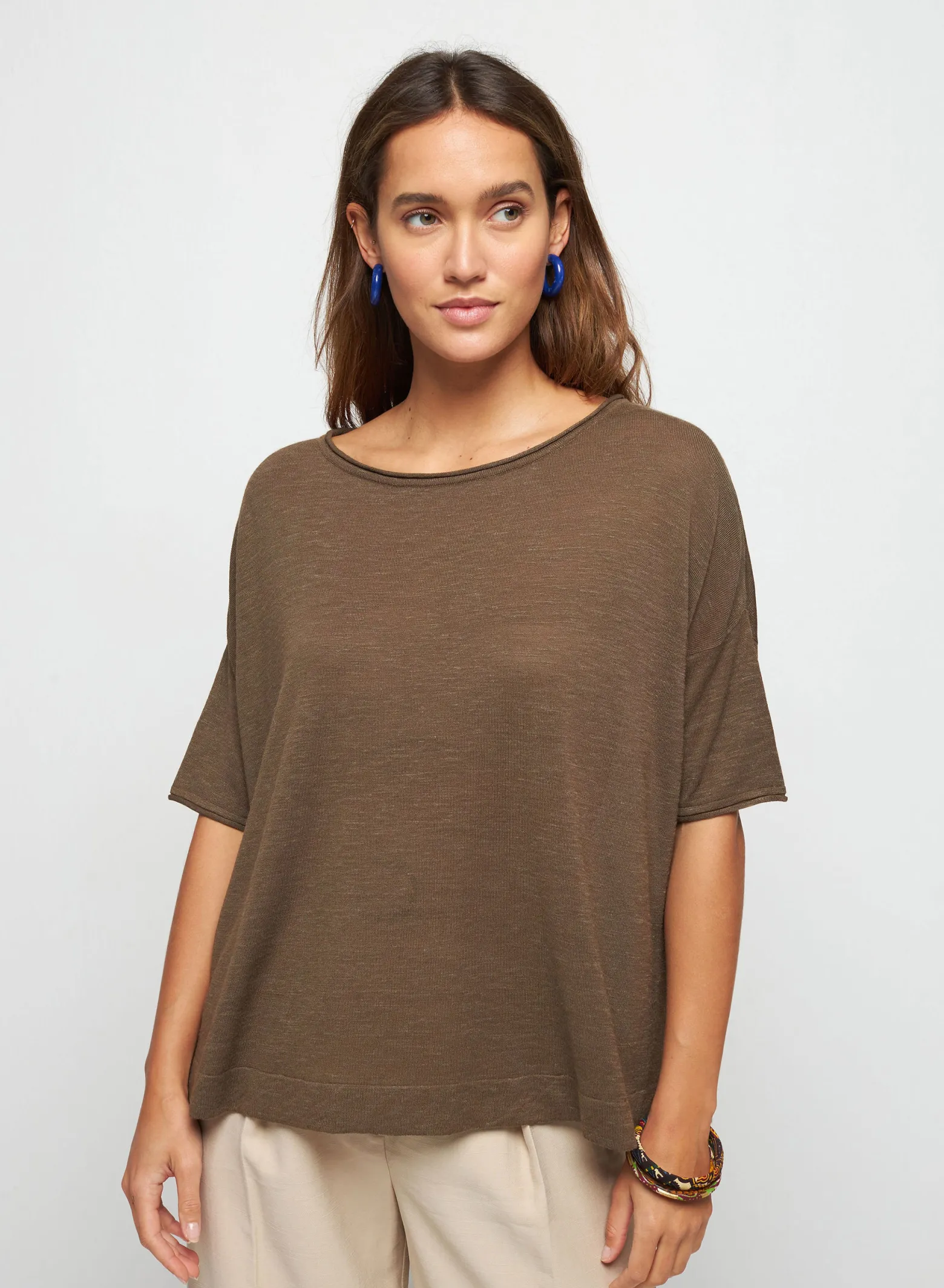 Montagut Flamed linen full sleeve elbow t-shirt - Taslim