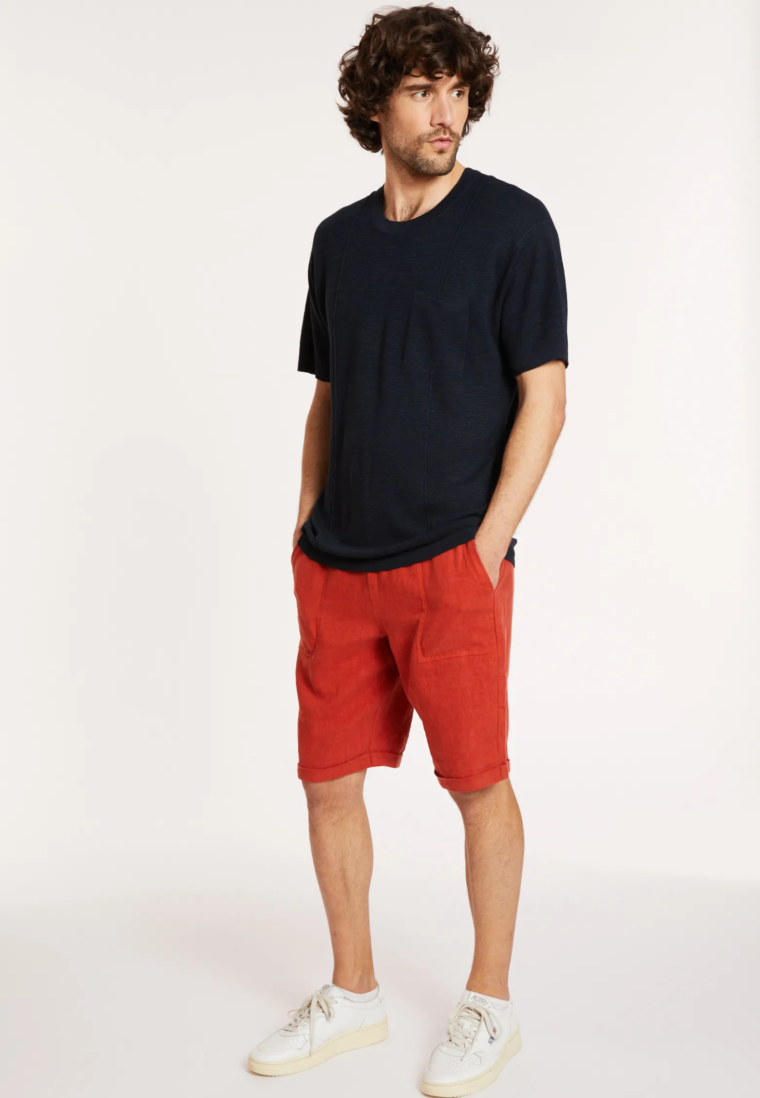 Montagut Flamed linen loose fitting t-shirt - Deon