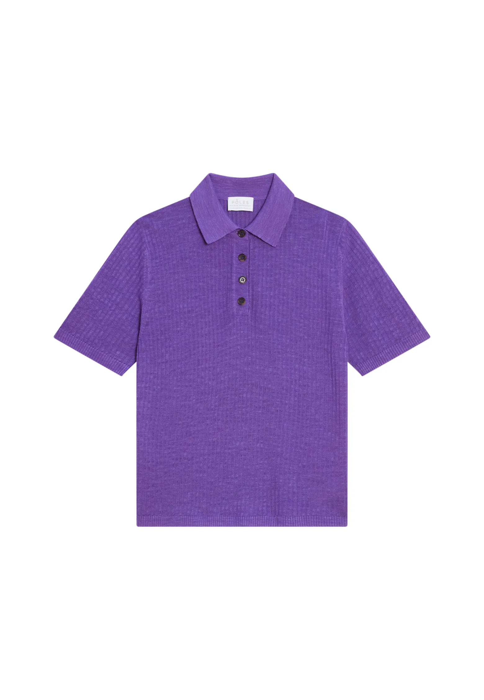 Montagut Flamed linen ribbed polo shirt - Petunia