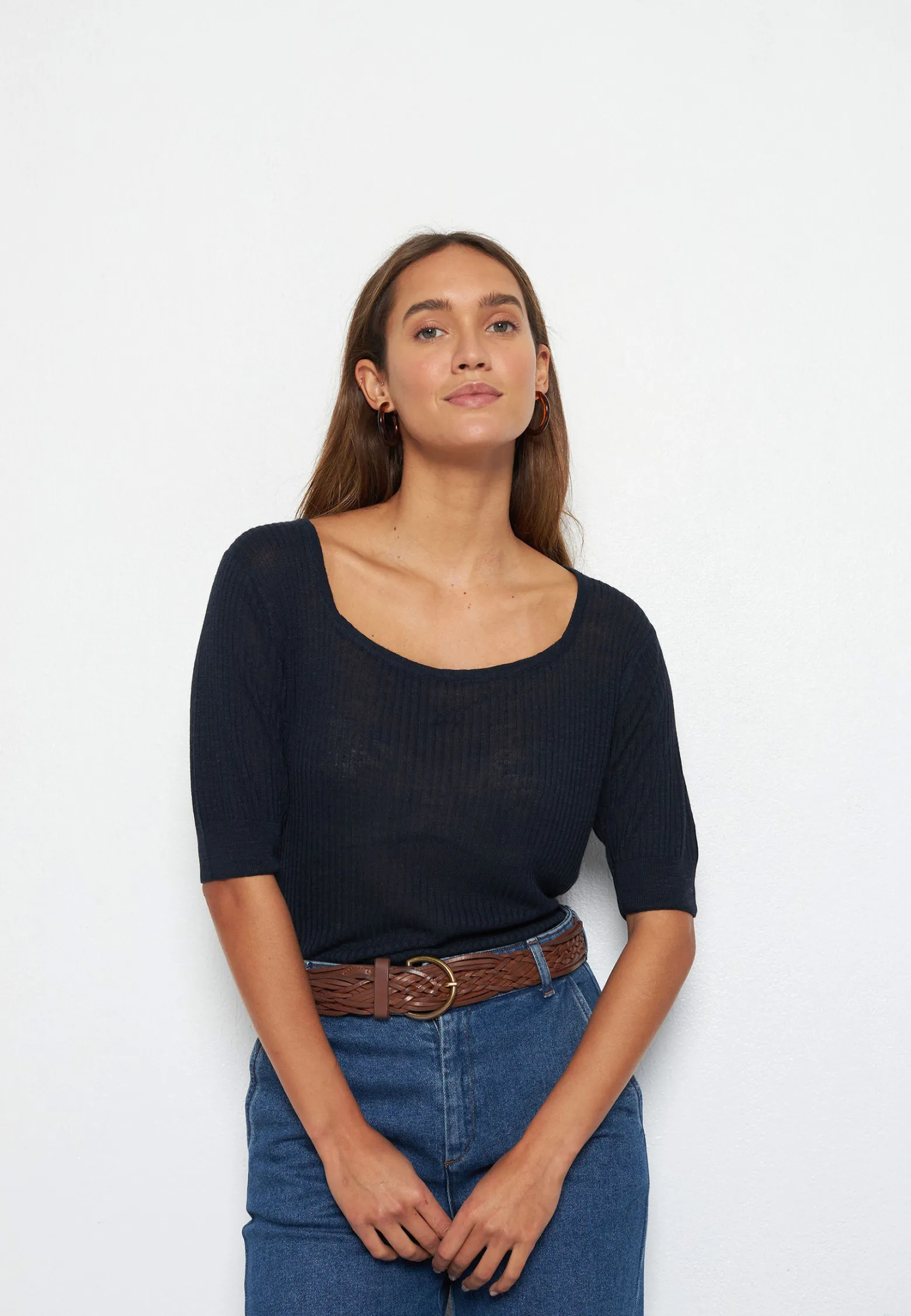 Montagut Flamed linen ribbed T-shirt - Tahissa