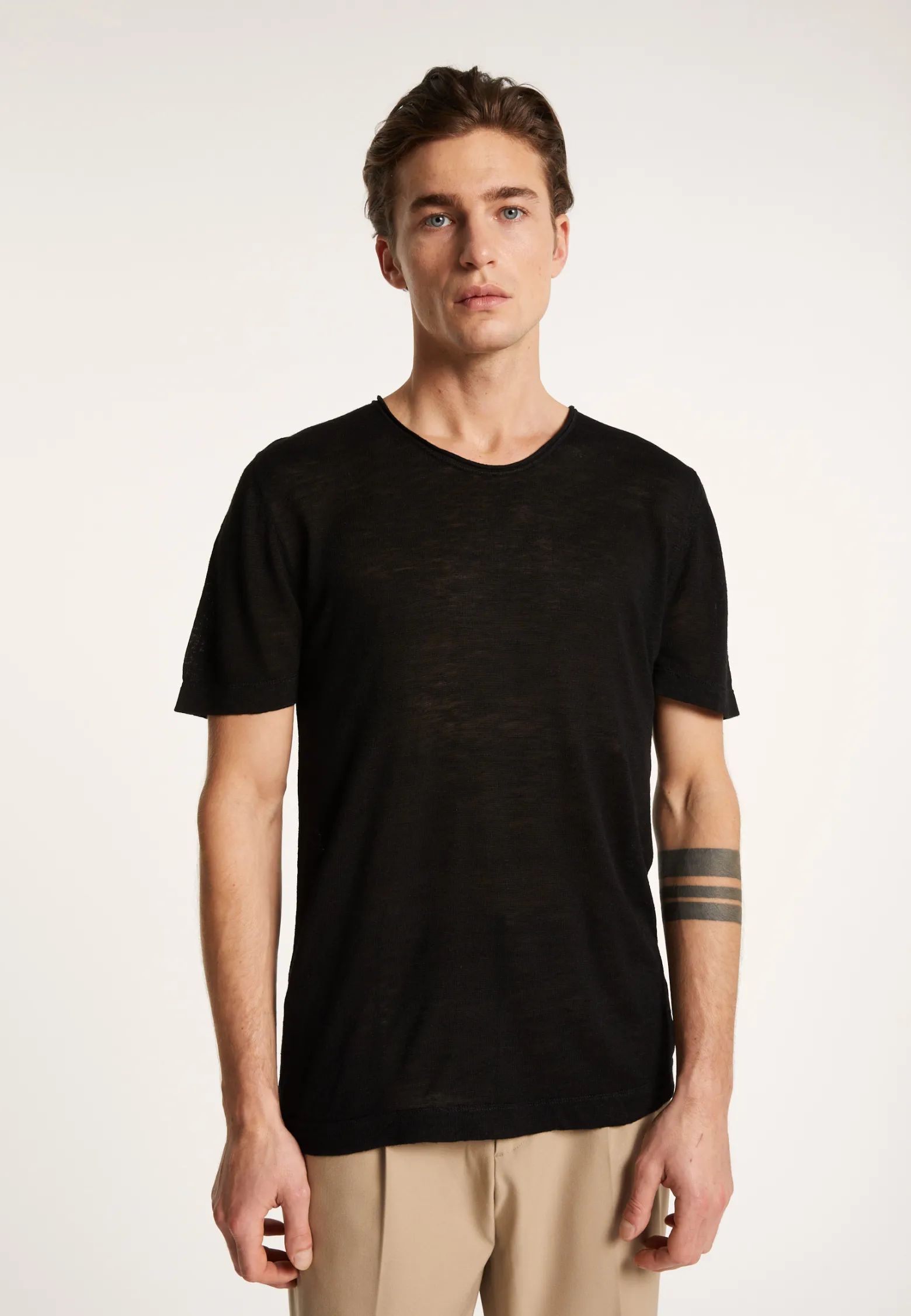 Montagut Flamed linen round neck T-shirt - Renaud