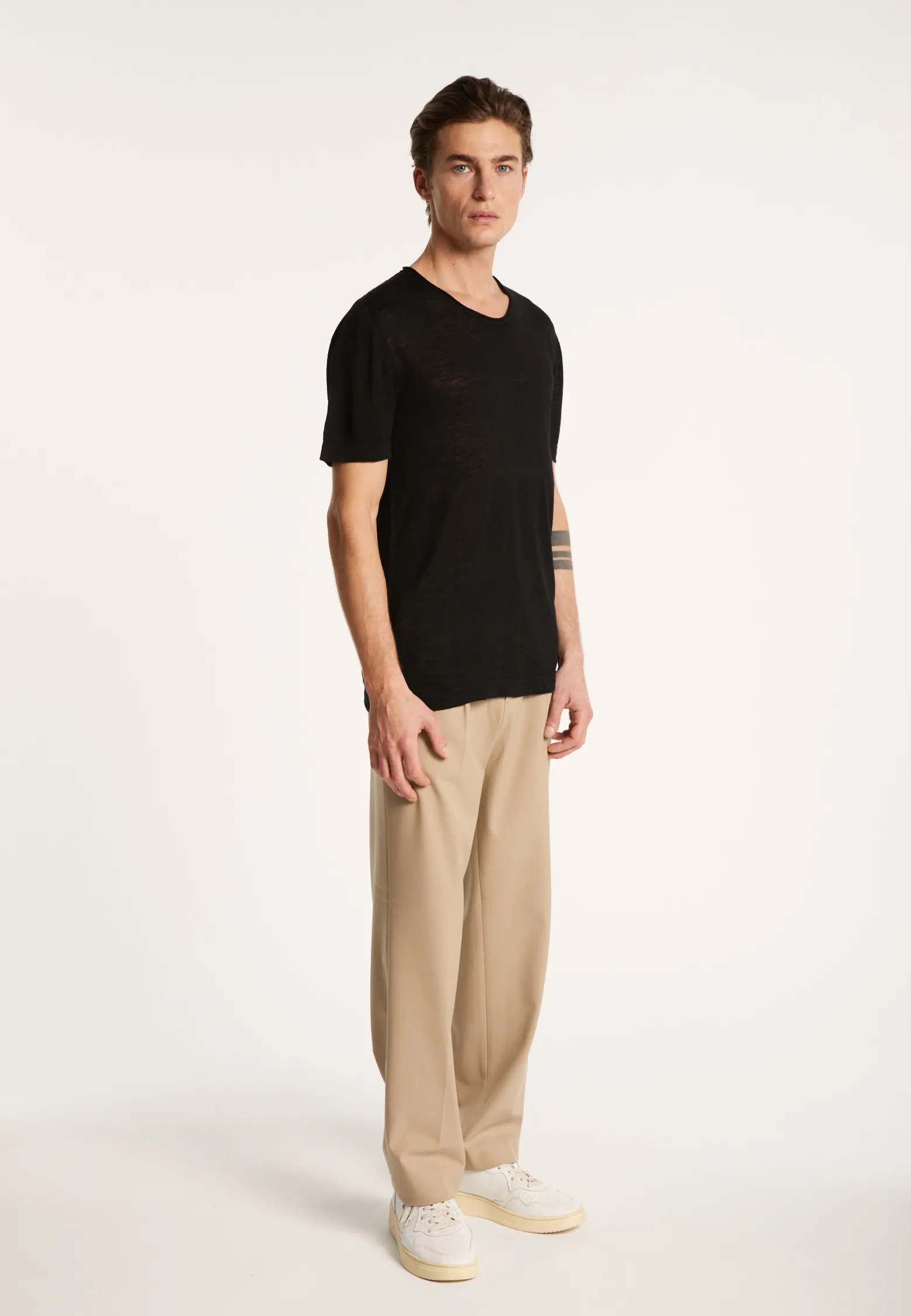 Montagut Flamed linen round neck T-shirt - Renaud
