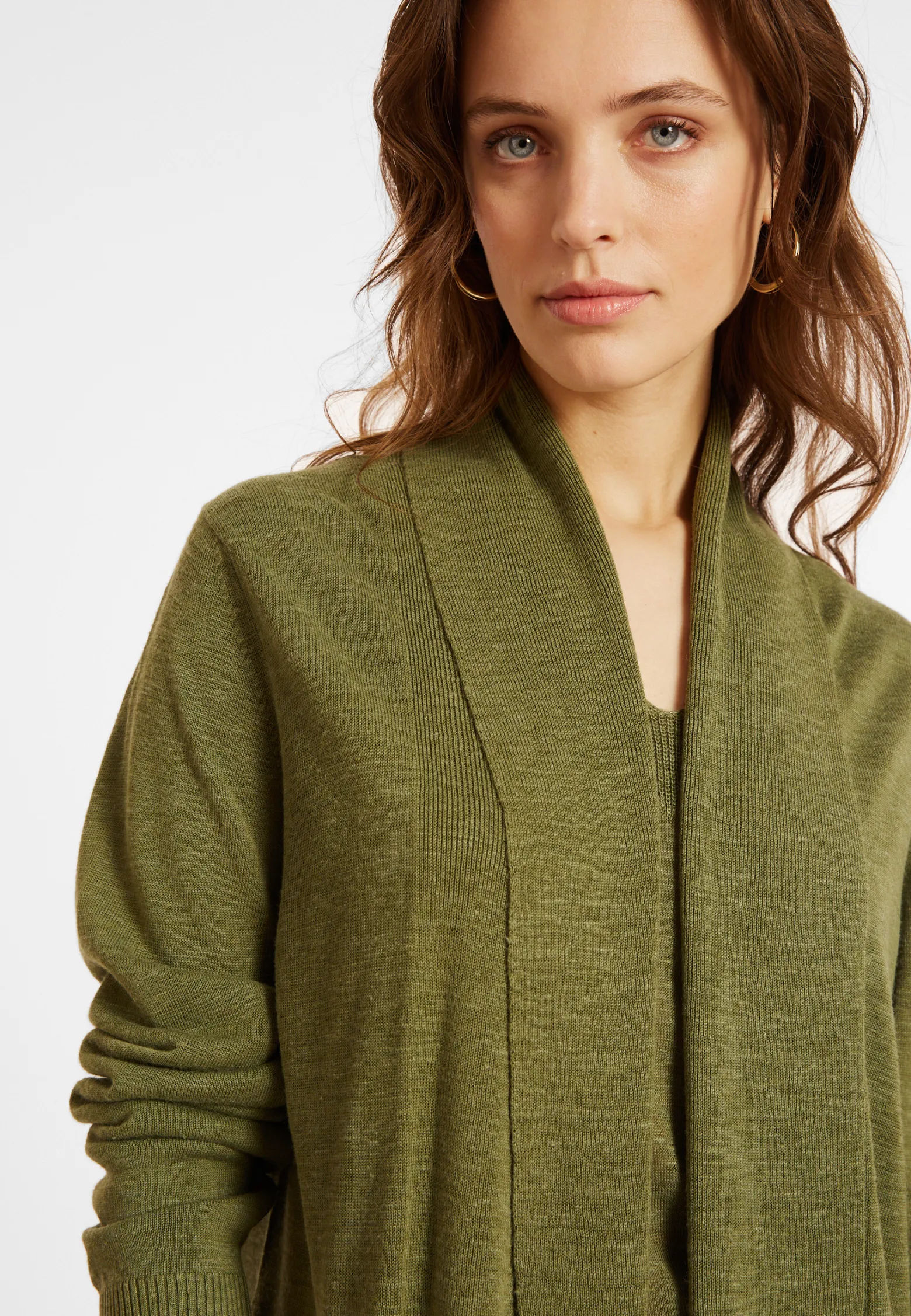 Montagut Flamed linen shawl collar cardigan - Maelle