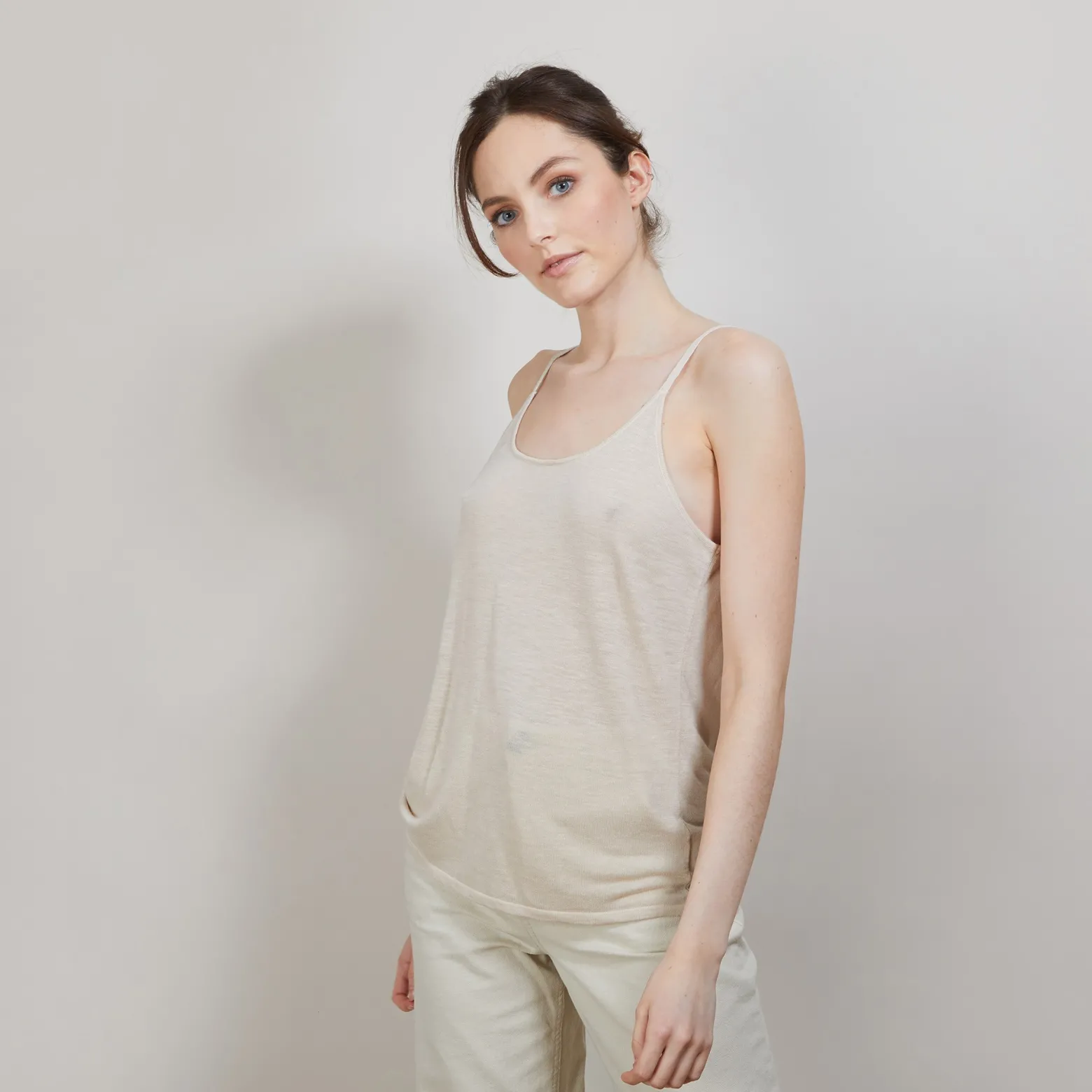 Montagut Flamed linen tank top - Bajah