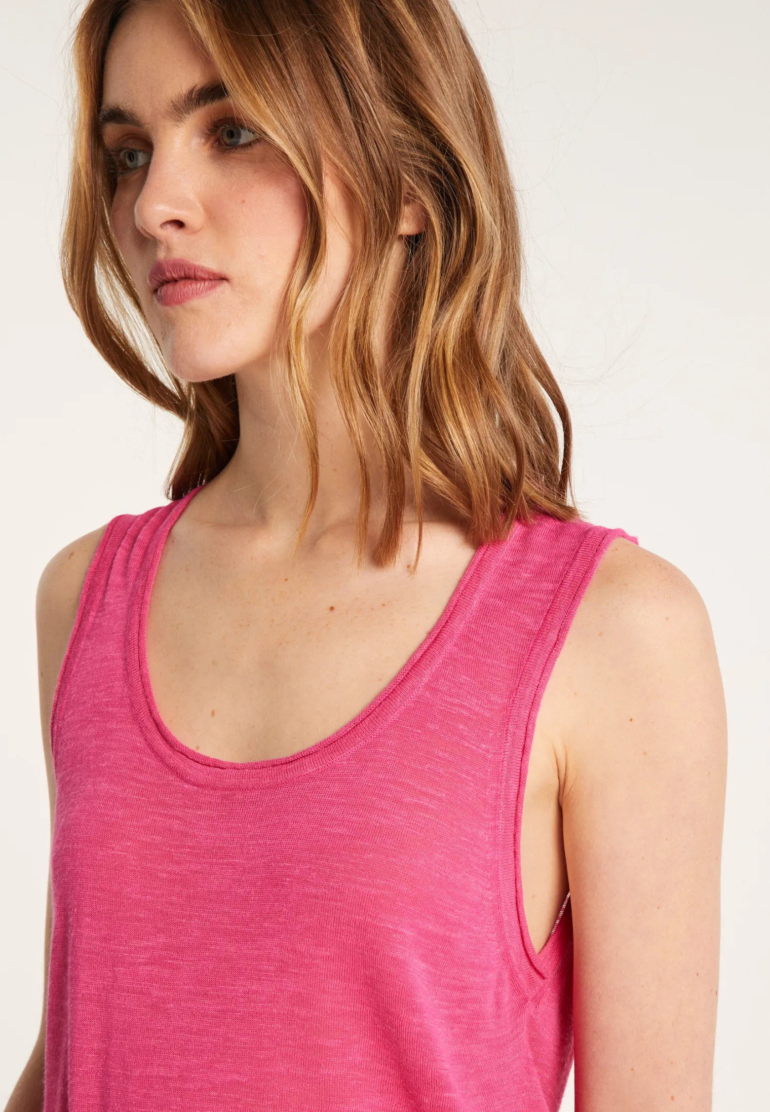 Montagut Flamed linen tank top - Maitena