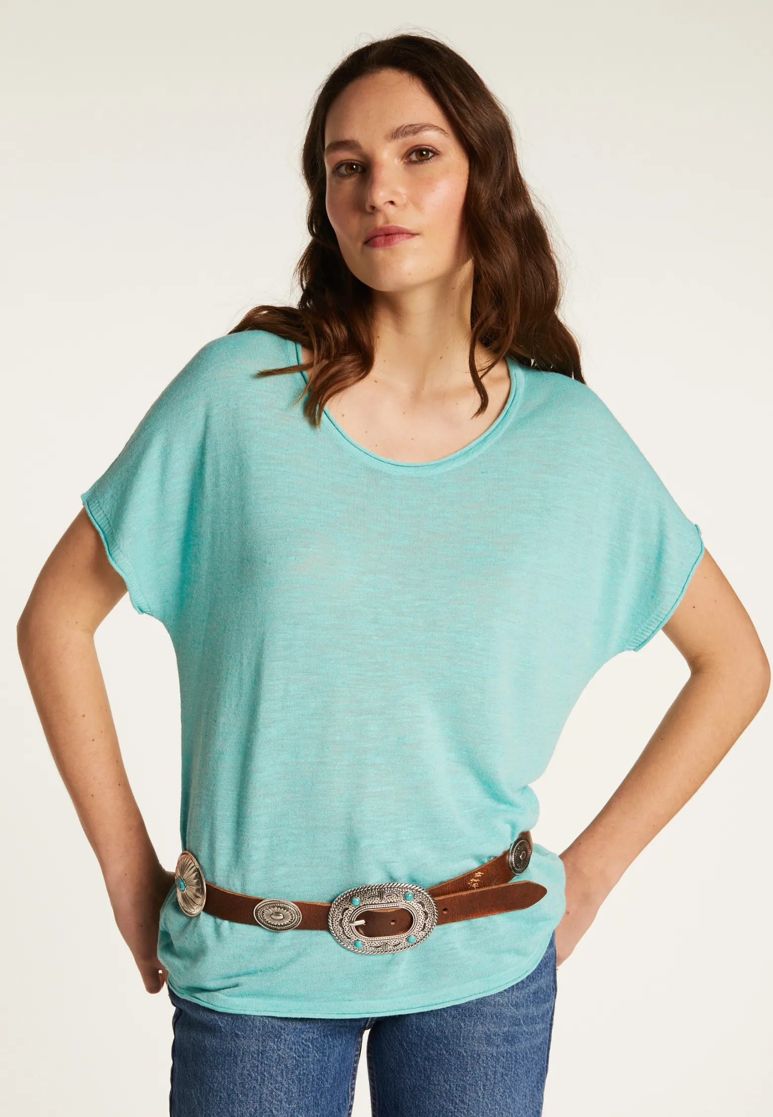 Montagut Flamed linen T-shirt - Lola