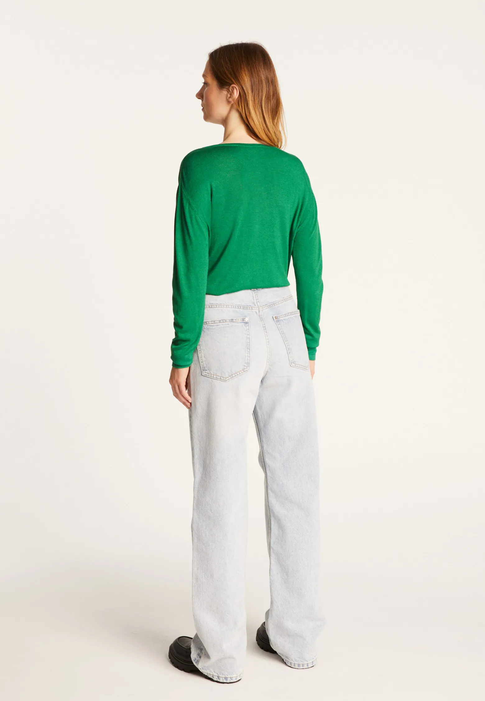 Montagut Gentleman's collar T-shirt in bamboo cashmere fiber - Aesha