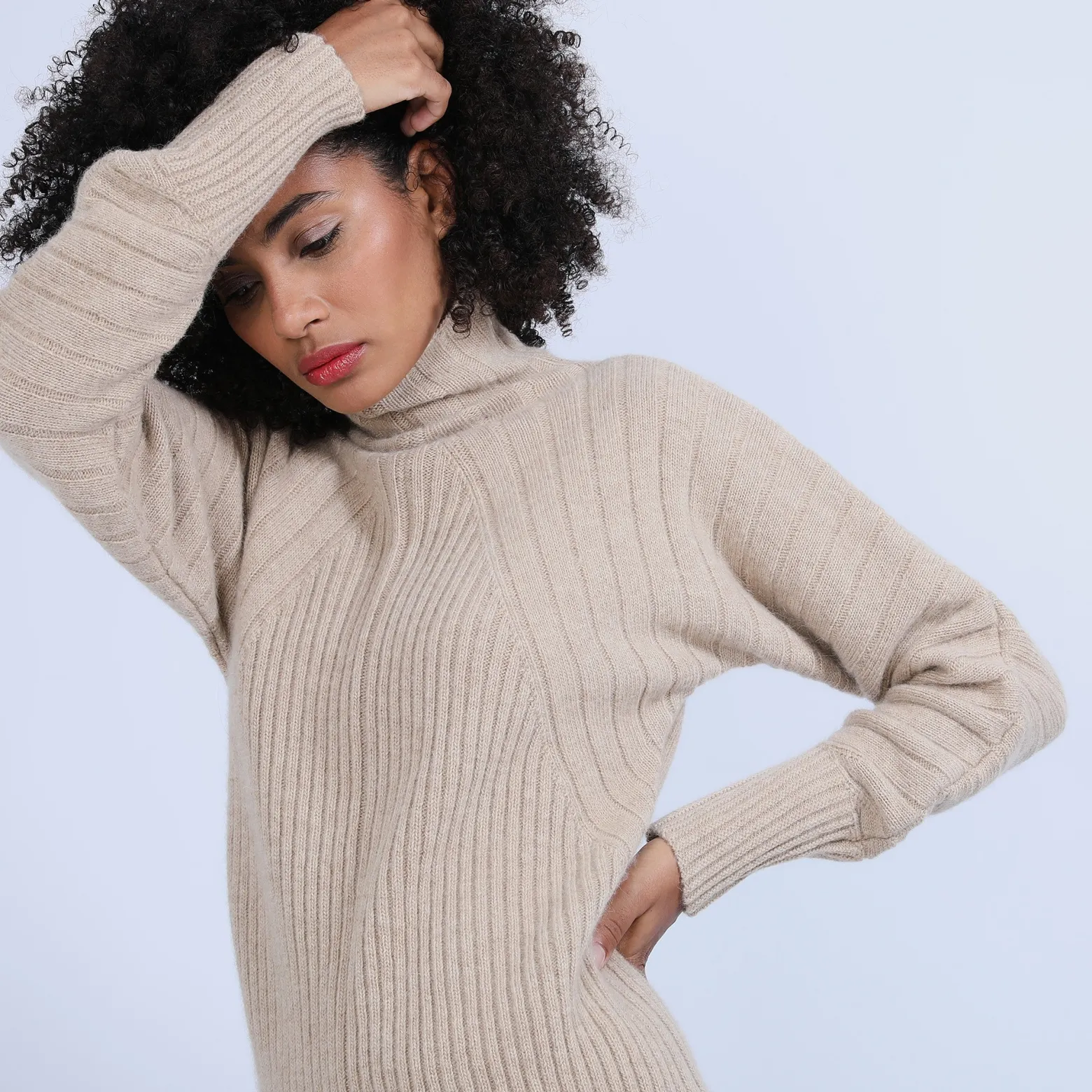 Montagut High neck sweater in wool and alpaca - Sylia