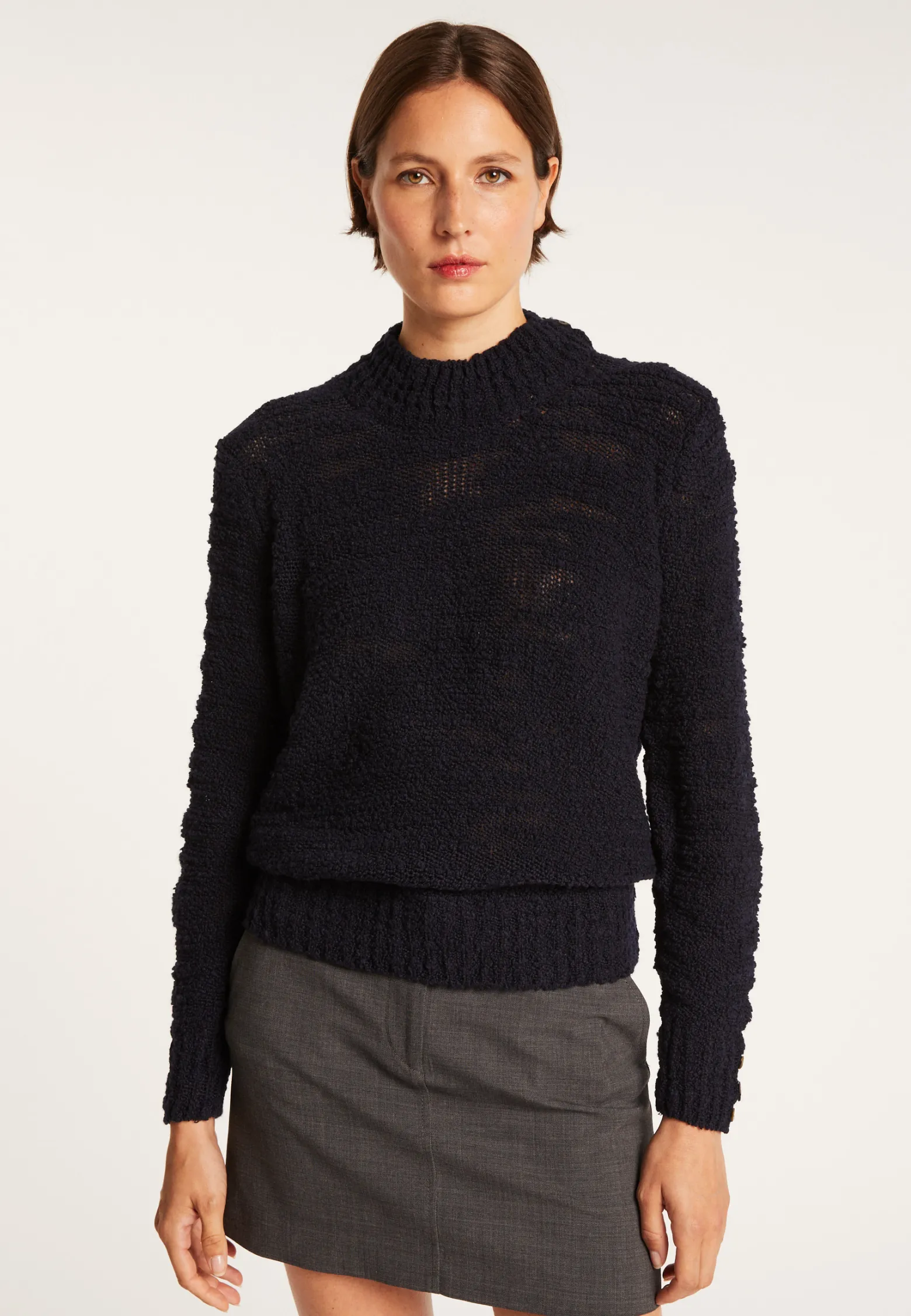 Montagut High-neck jumper with buttoned sleeves - Sumaya