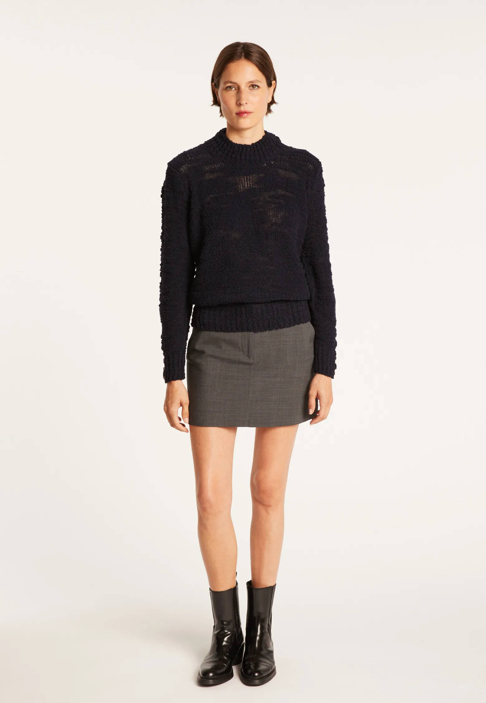 Montagut High-neck jumper with buttoned sleeves - Sumaya