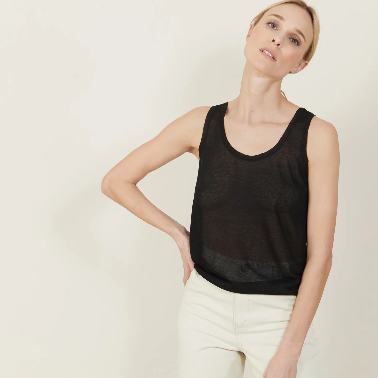 Montagut Iridescent effect round neck tank top - Ness